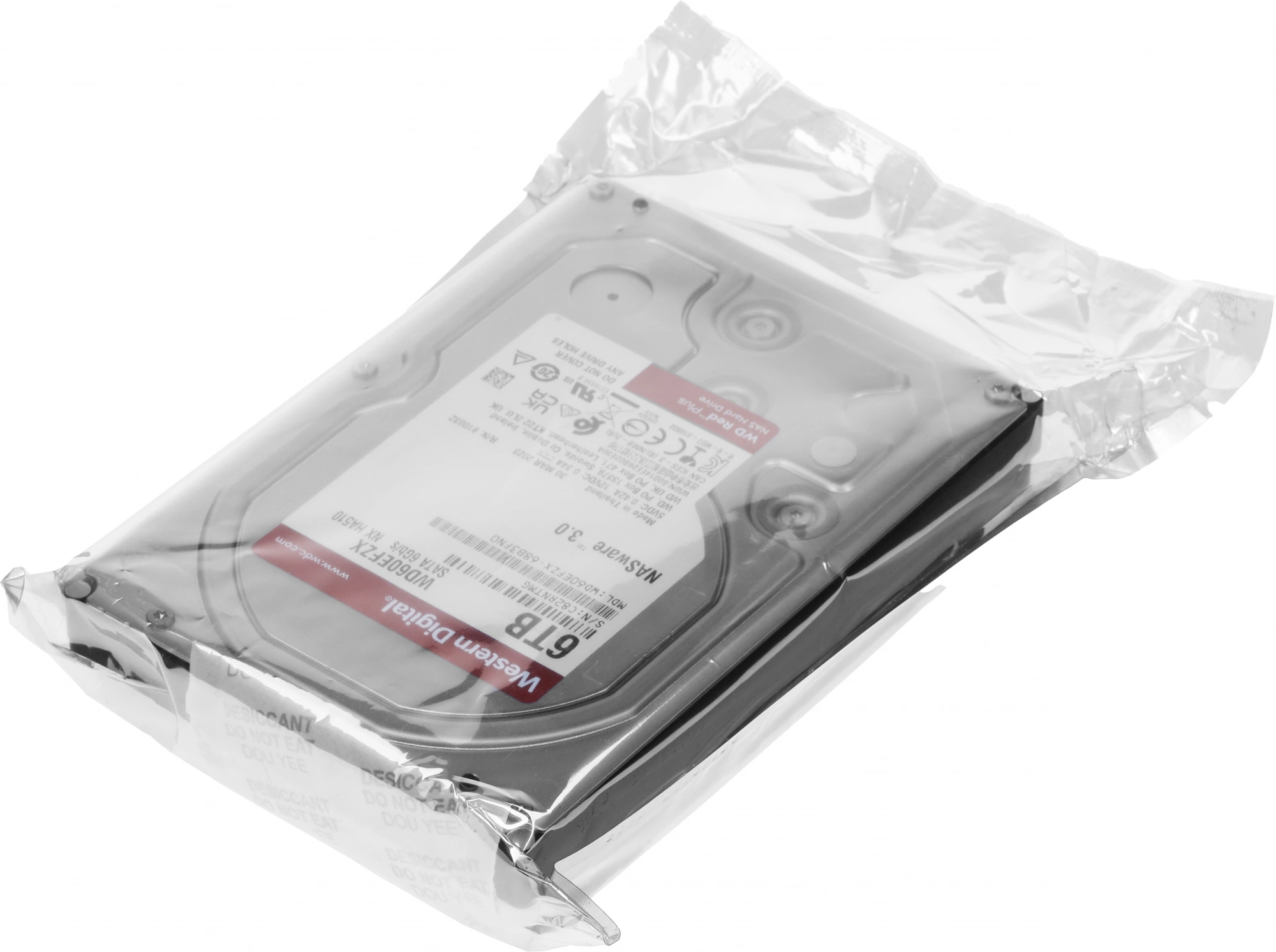 Жесткий диск WD SATA-III 6Tb WD60EFZX NAS Red Plus (5640rpm) 128Mb 3.5