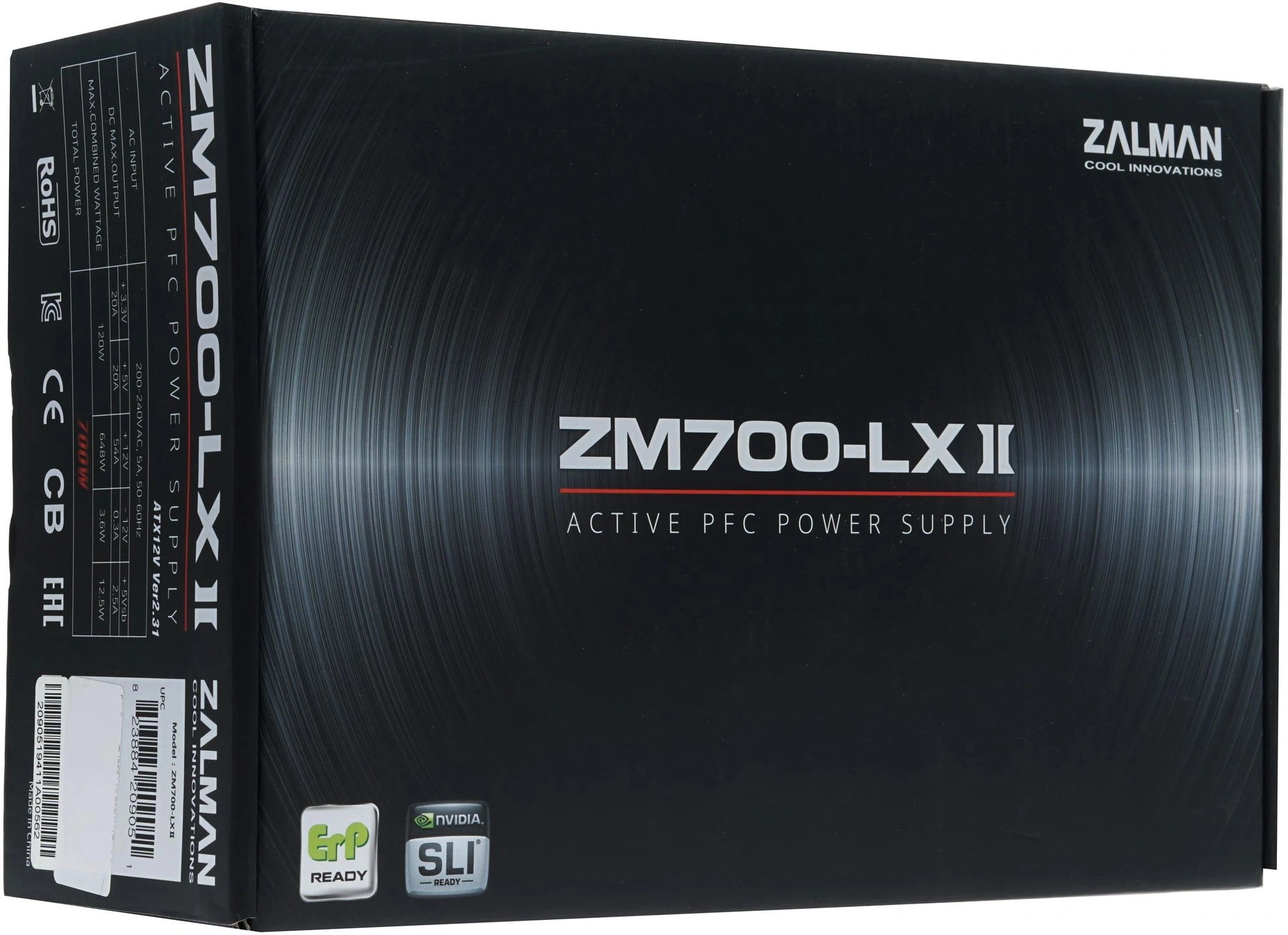Блок питания Zalman ATX 700W ZM700-LXII (20+4pin) APFC 120mm fan 6xSATA RTL