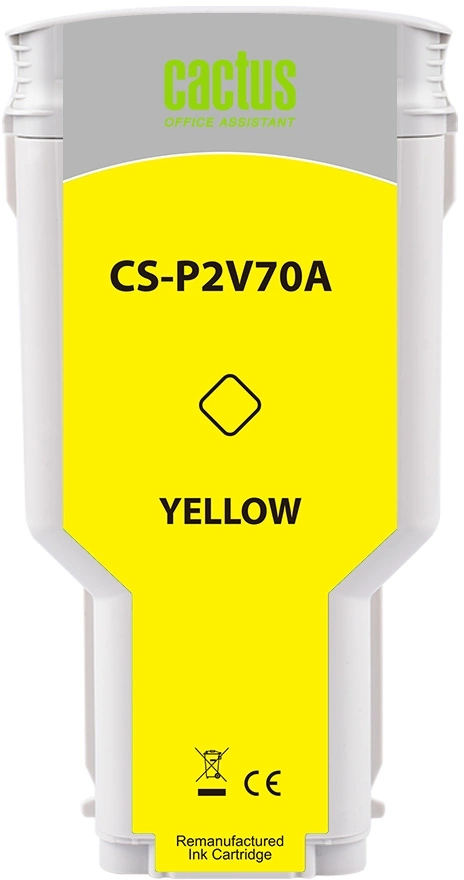 Картридж струйный Cactus CS-P2V70A №730 желтый (300мл) для HP Designjet T1600/1700/2600