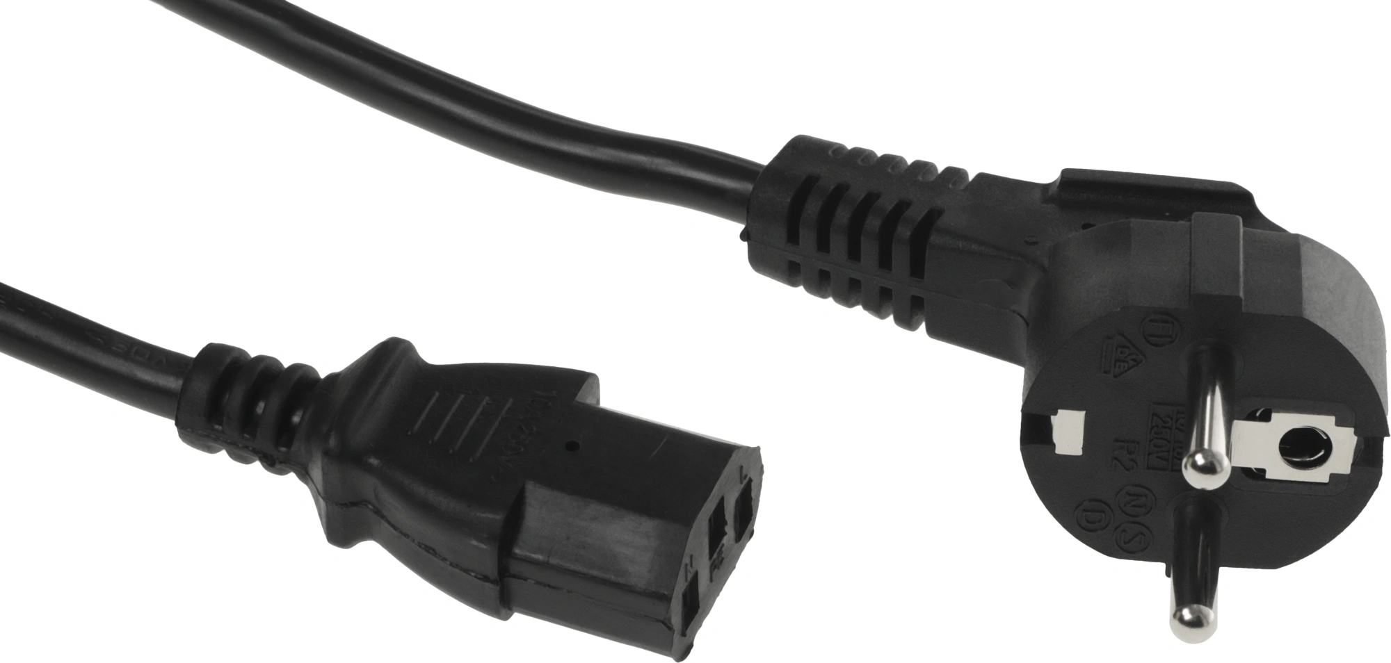 Кабель Buro BU-PCAB-5M-16A IEC C13 Евровилка угловой 5м