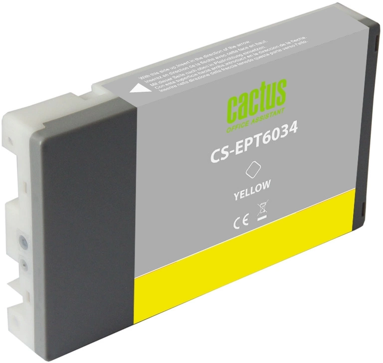 Картридж струйный Cactus CS-EPT6034 T6034 желт.пигм. (220мл) для Epson Stylus PRO 7880/9880
