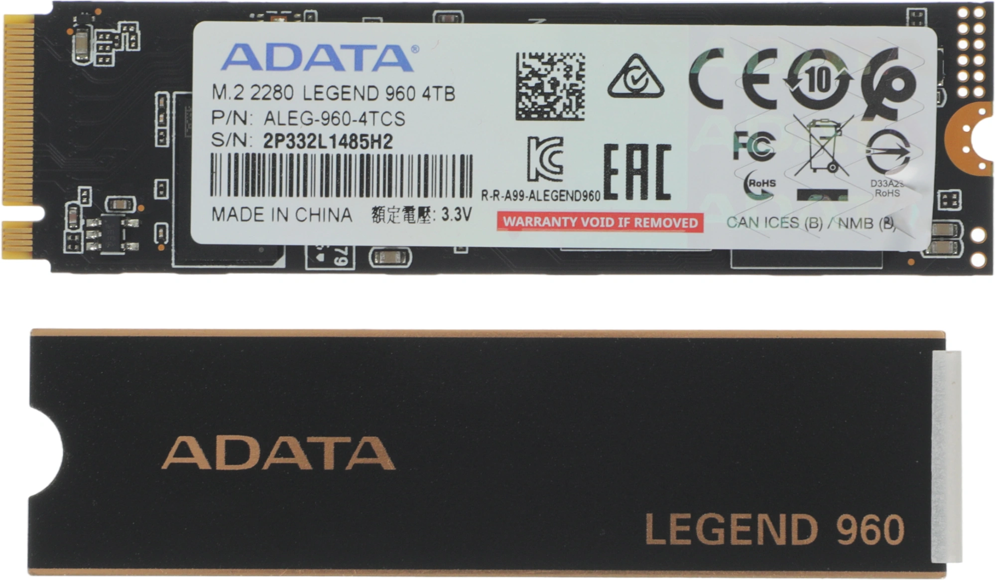 Накопитель SSD A-Data PCIe 4.0 x4 4TB ALEG-960-4TCS Legend 960 M.2 2280