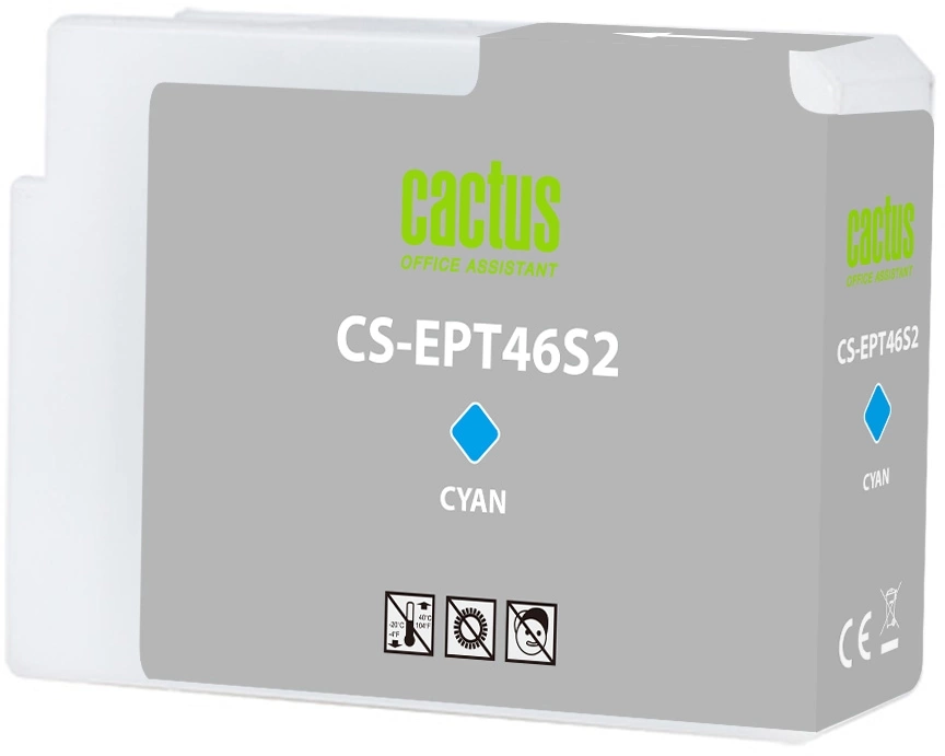 Картридж струйный Cactus CS-EPT46S2 T46S2 голуб.пигм. (30мл) для Epson SureColor SC-P700
