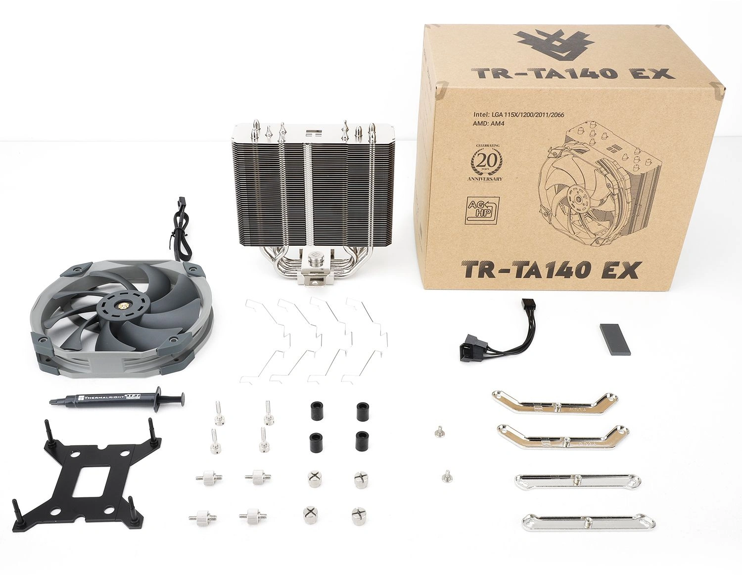 Устройство охлаждения(кулер) Thermalright TA140 EX Soc-AM4/1151/1200/2066 серый 4-pin 30.2dB Al+Cu 665gr Ret (TA140-EX)