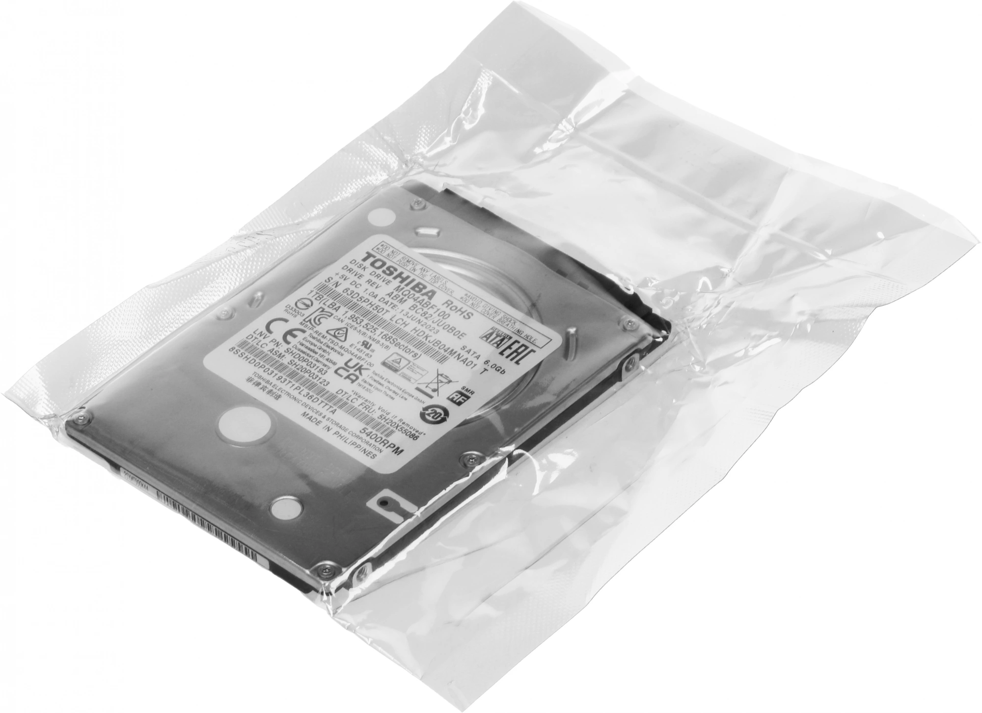 Жесткий диск Toshiba SATA-III 1TB MQ04ABF100 Notebook/Desktop MQ04 512E (5400rpm) 128Mb 2.5