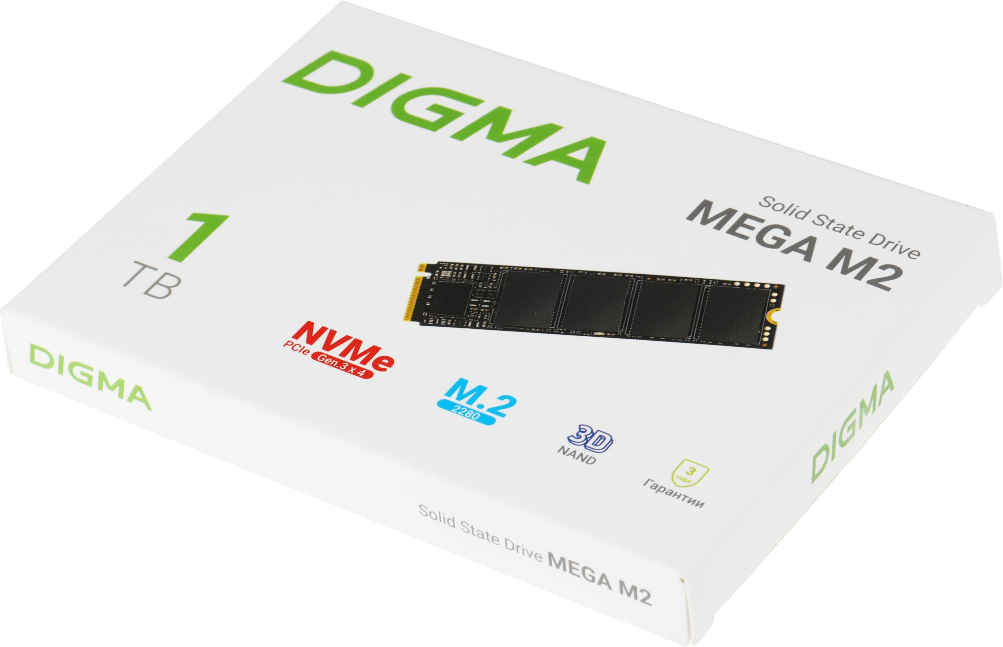 Накопитель SSD Digma PCIe 3.0 x4 1TB DGSM3001TM23T Mega M2 M.2 2280 0.6 DWPD