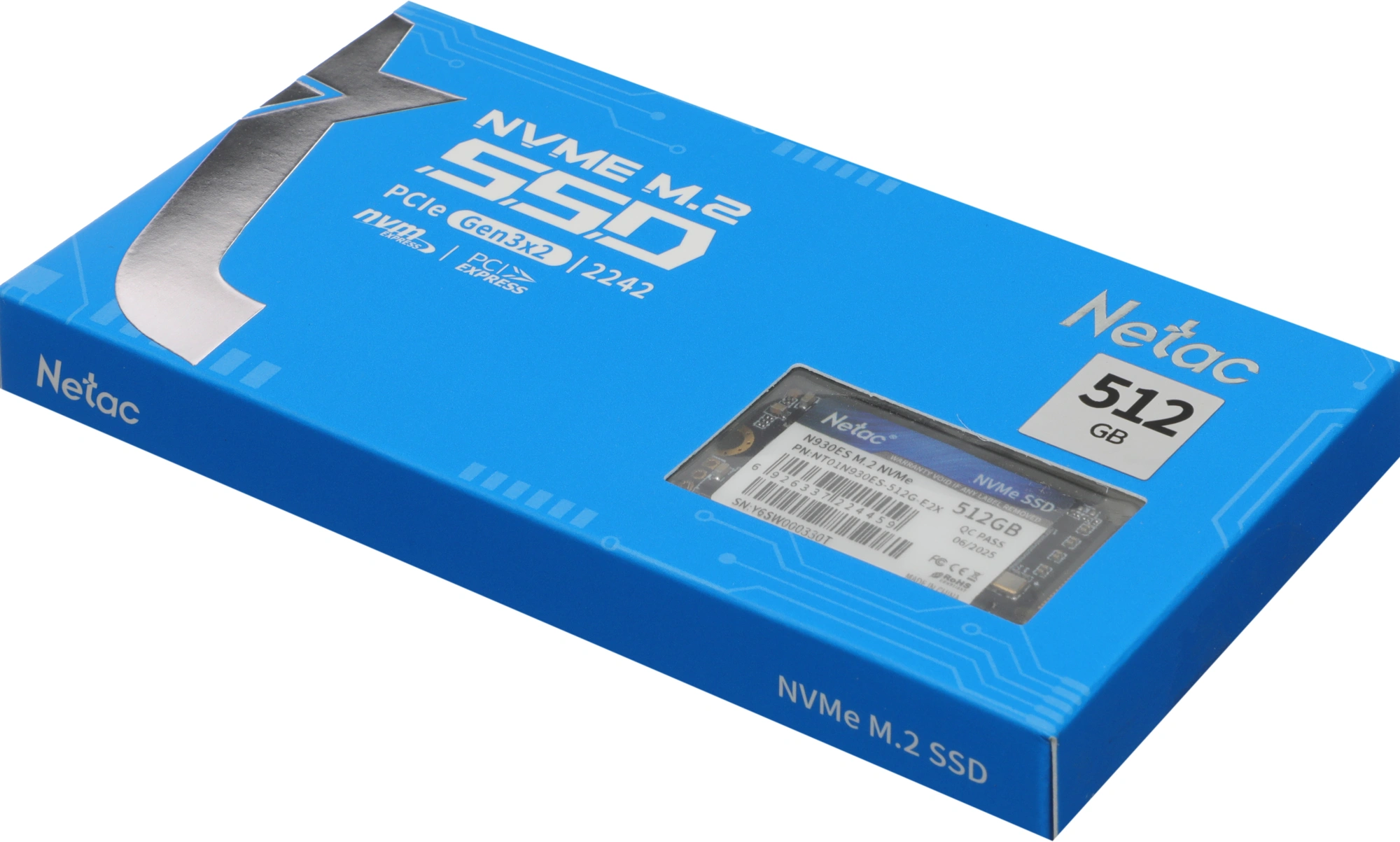 Накопитель SSD Netac PCIe 3.0 x2 512GB NT01N930ES-512G-E2X N930ES M.2 2242