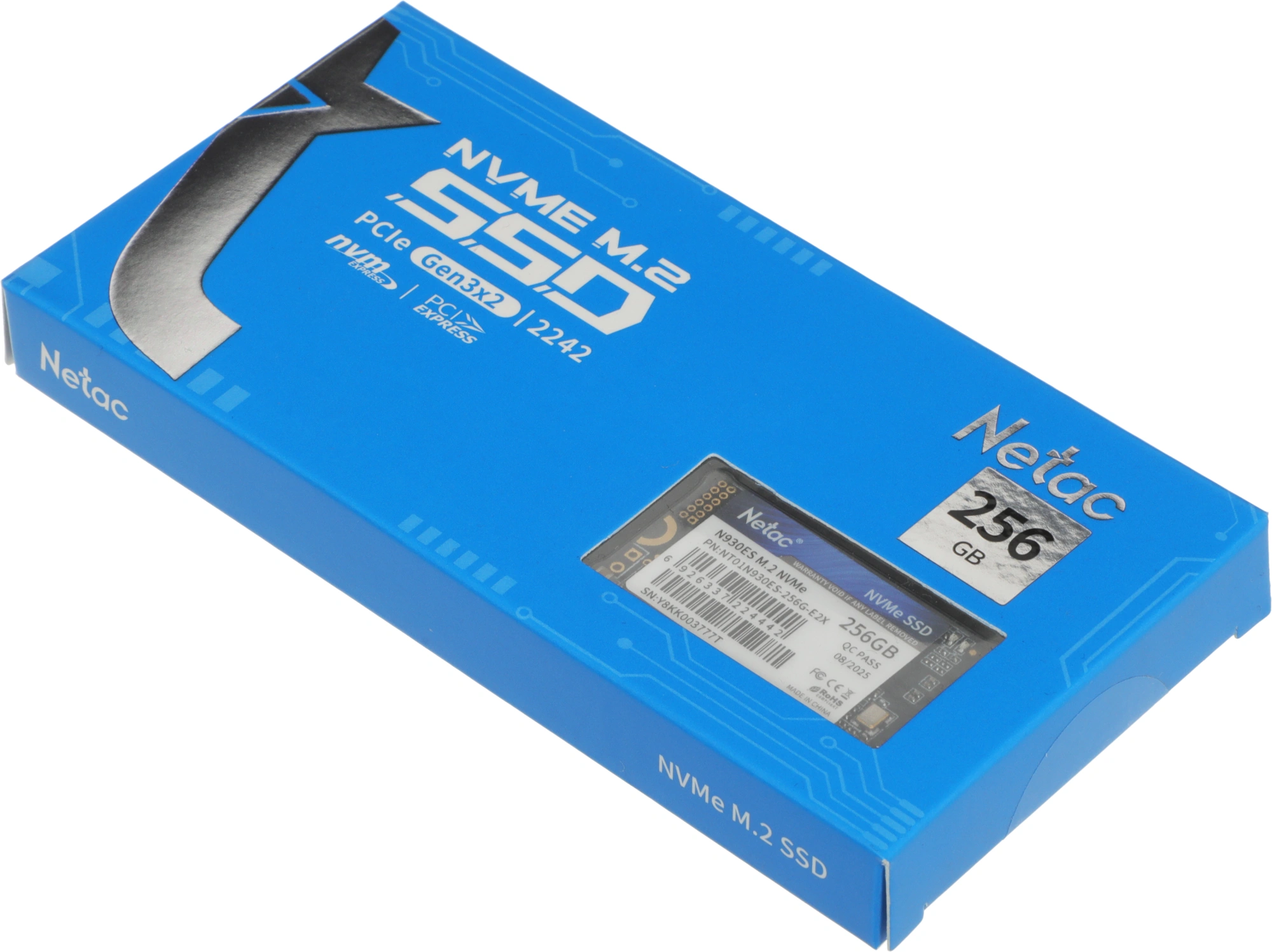 Накопитель SSD Netac PCIe 3.0 x2 256GB NT01N930ES-256G-E2X N930ES M.2 2242