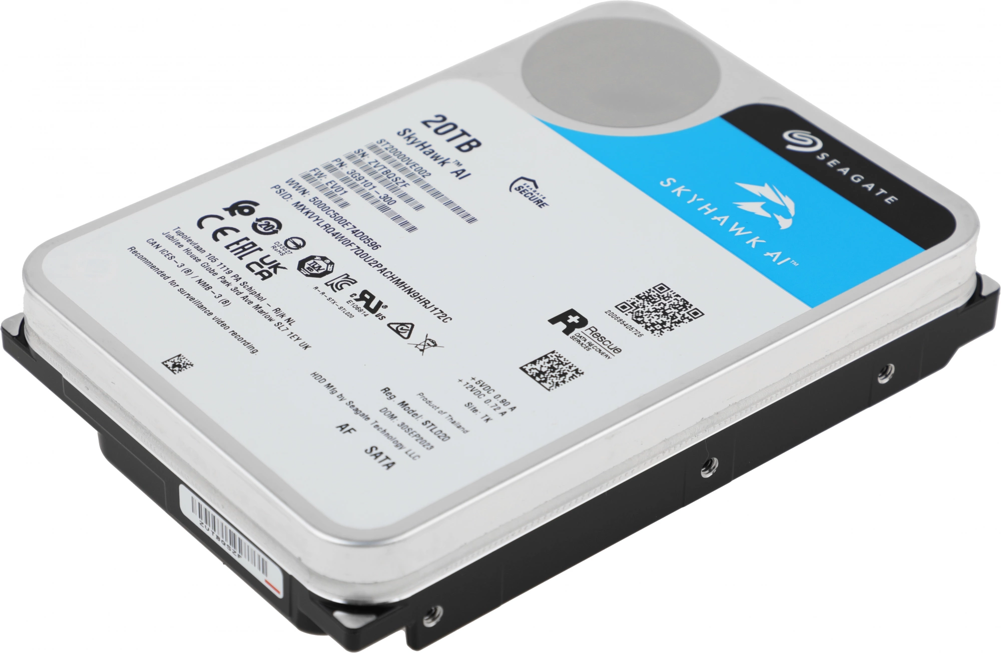 Жесткий диск Seagate SATA-III 20TB ST20000VE002 Surveillance SkyHawkAI 512E (7200rpm) 256Mb 3.5