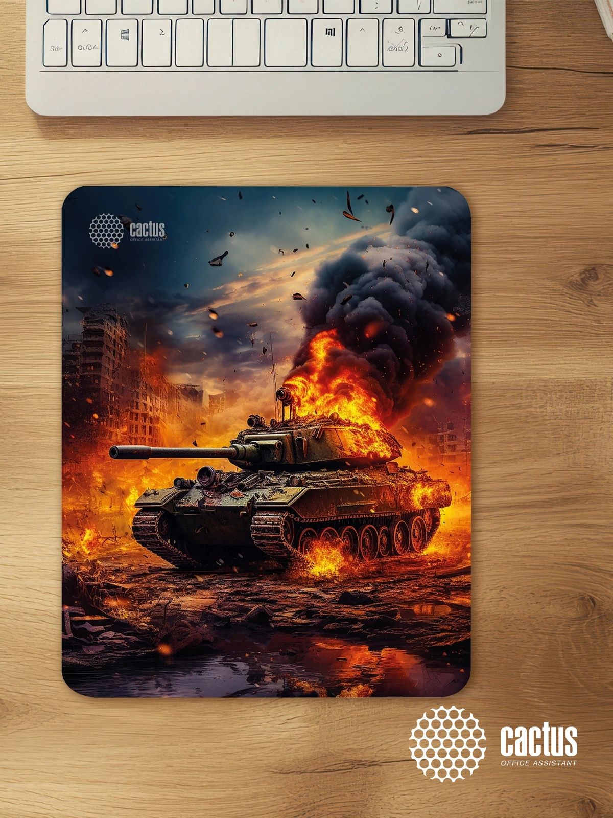 Коврик для мыши Cactus Burning tank 300x250x3мм (CS-MP-D04M)