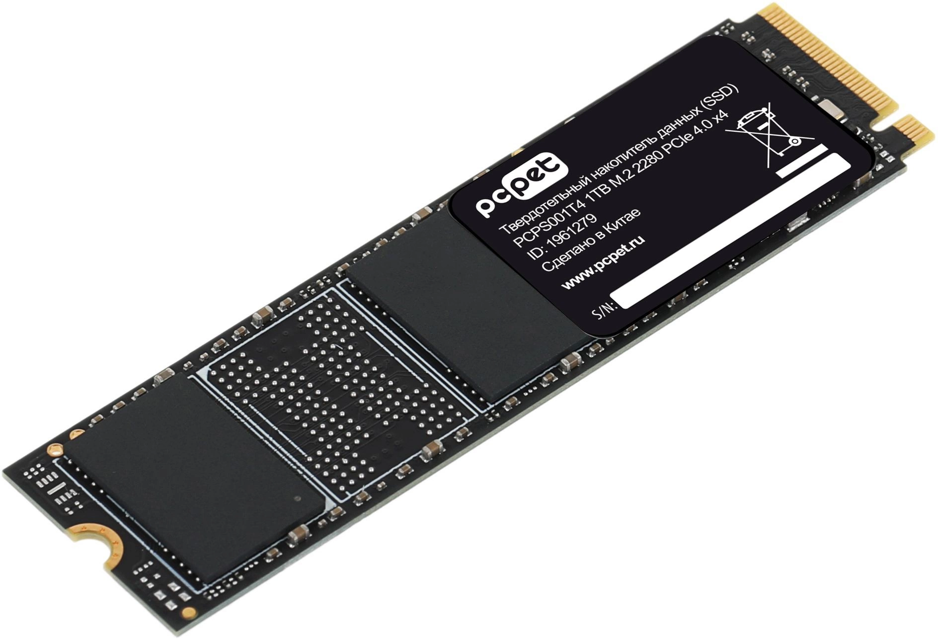 Накопитель SSD PC Pet PCIe 4.0 x4 1TB PCPS001T4 M.2 2280 OEM