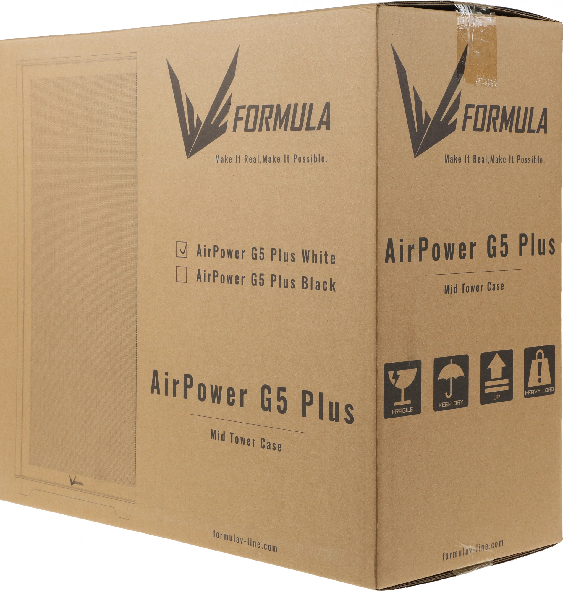 Корпус Formula Air Power G5 Plus белый без БП ATX 2xUSB2.0 audio bott PSU