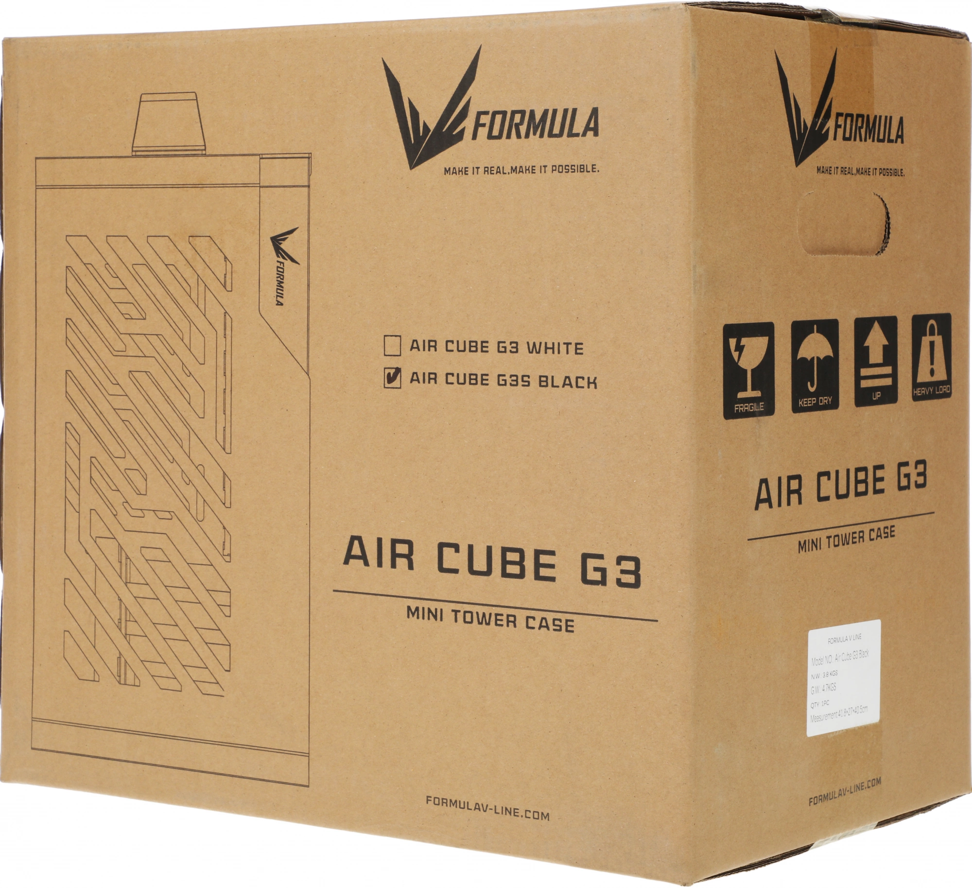 Корпус Formula Air Cube G3 черный без БП mATX 5x120mm 1xUSB3.0 1xUSB3.1 audio bott PSU