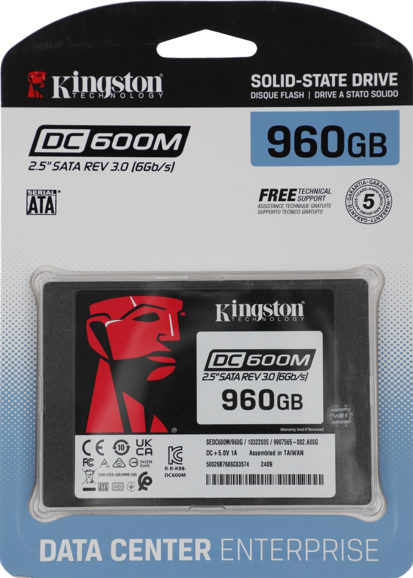 Накопитель SSD Kingston SATA-III 960GB SEDC600M/960G DC600M 2.5