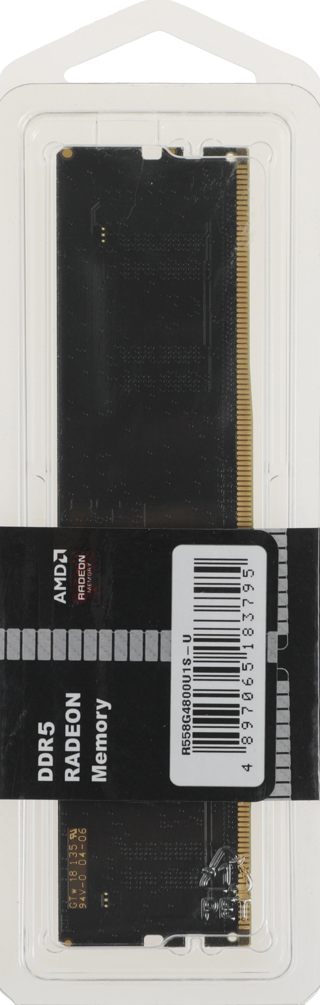 Память DDR5 8GB 4800MHz AMD R558G4800U1S-U Radeon R5 RTL PC4-38400 CL40 DIMM 288-pin 1.1В Ret