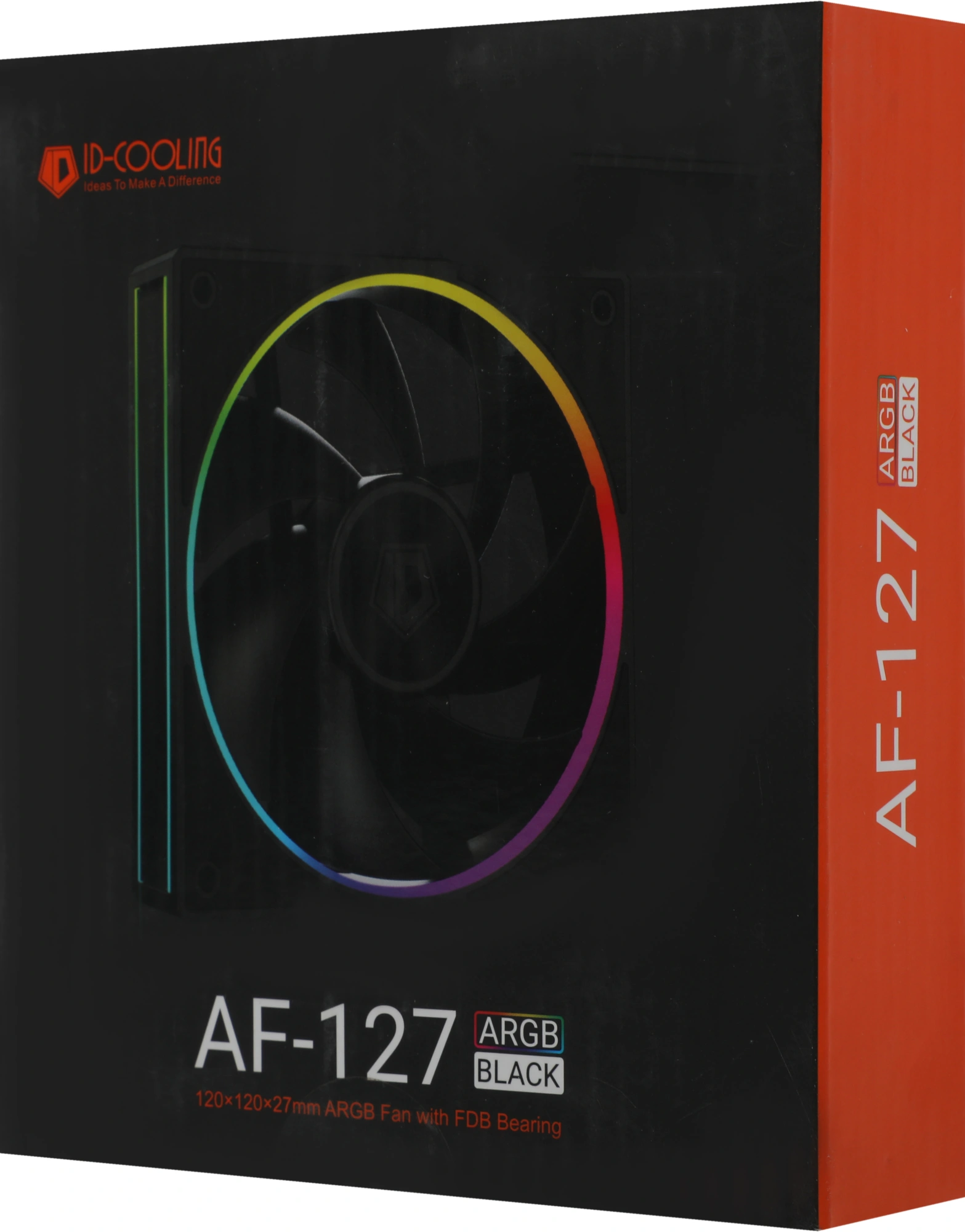 Вентилятор для корпуса ID-Cooling AF-127 ARGB 120х120x27 черный 4-pin 30дБ (AF-127-ARGB-K) Ret