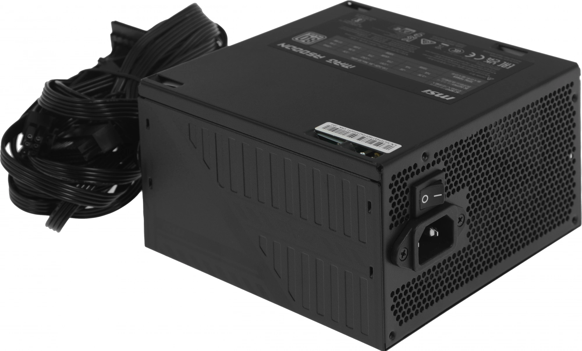 Блок питания MSI ATX 500W MAG A500DN 80+ white (20+4pin) APFC 120mm fan 5xSATA RTL