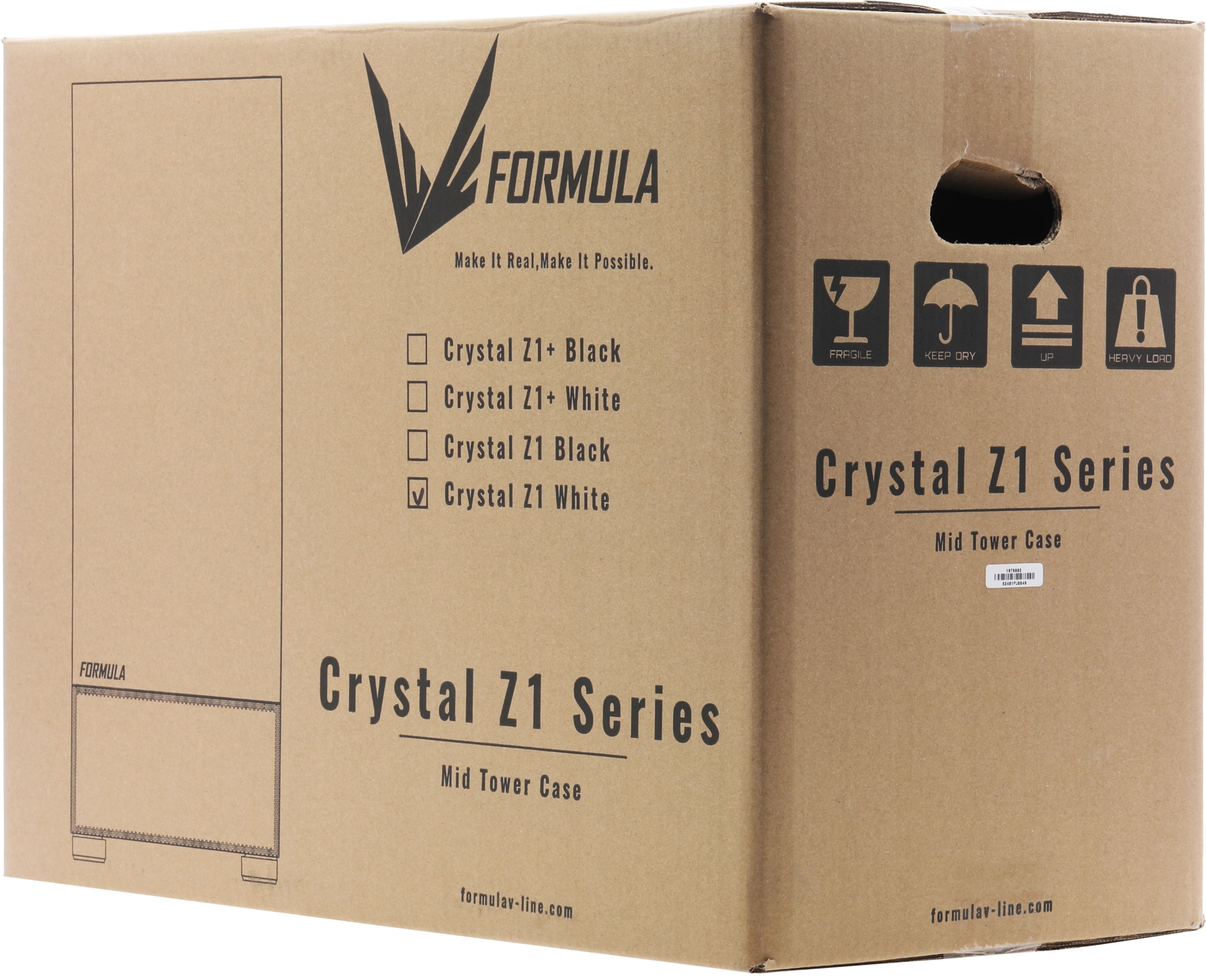 Корпус Formula Crystal Z1 белый без БП ATX 3x120mm 2xUSB2.0 1xUSB3.0 audio bott PSU