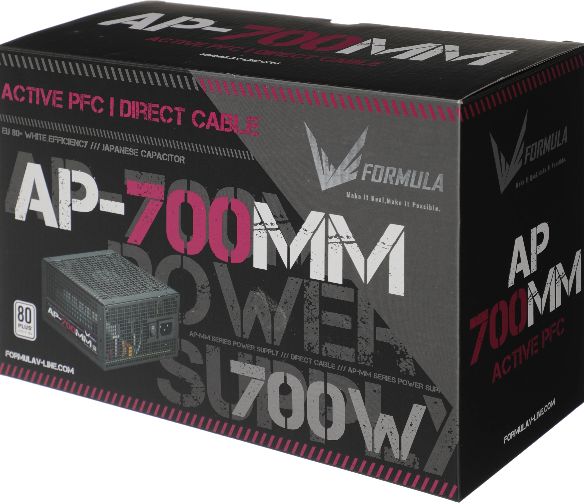 Блок питания Formula ATX 700W AP-700ММ 80 PLUS WHITE (20+4pin) APFC 120mm fan 6xSATA RTL