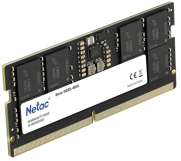 Память DDR5 16GB 4800MHz Netac NTBSD5N48SP-16 Basic RTL Gaming PC5-38400 CL40 SO-DIMM 262-pin 1.1В original Intel Ret