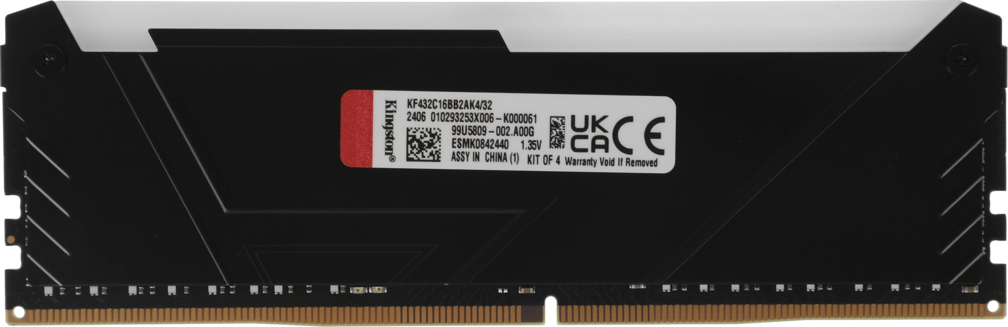 Память DDR4 4x8GB 3200MHz Kingston KF432C16BB2AK4/32 Fury Beast RGB RTL Gaming PC4-25600 CL16 DIMM 288-pin 1.35В dual rank с радиатором Ret