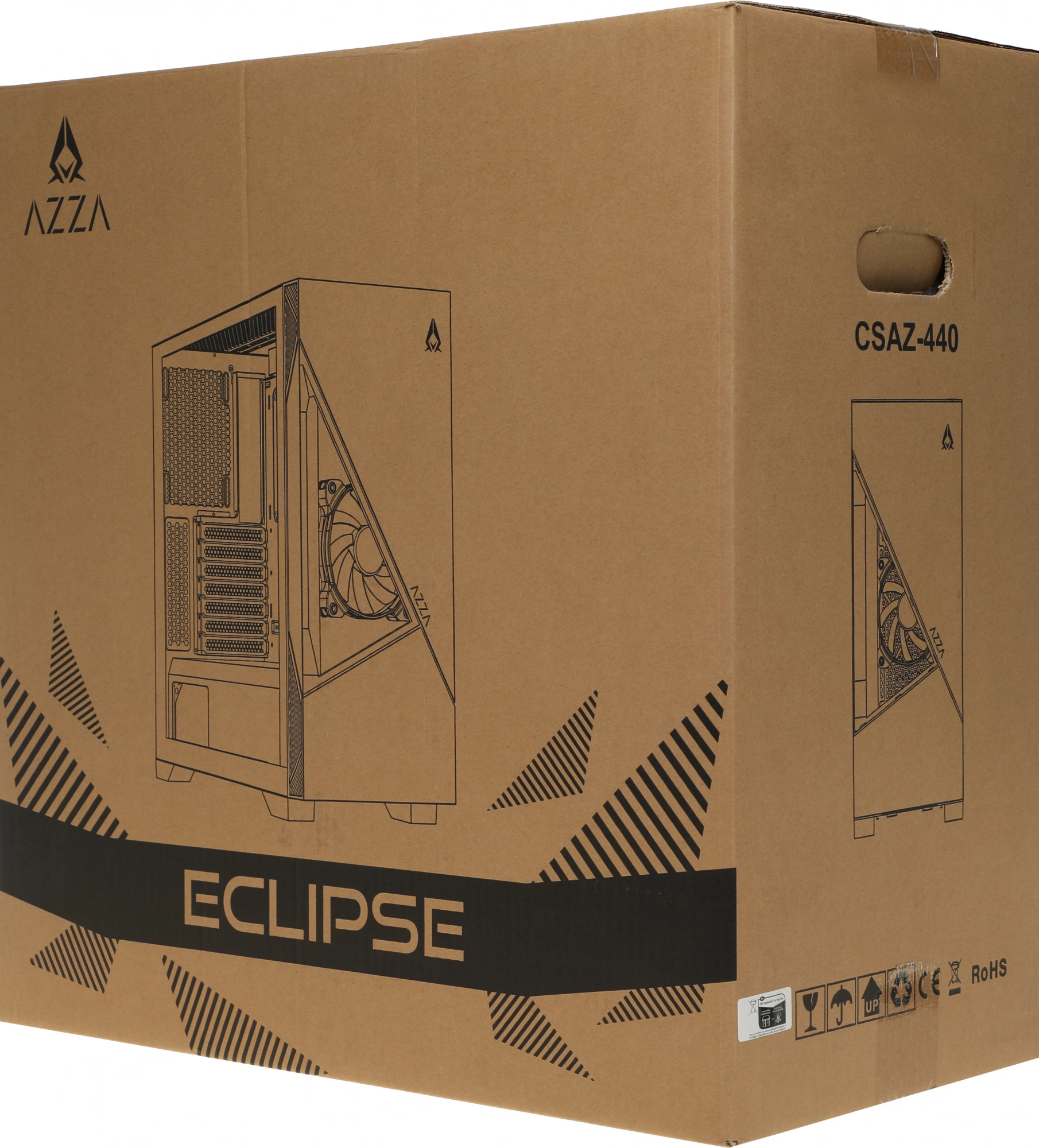 Корпус Azza Eclipse черный без БП ATX 9x120mm 5x140mm 2xUSB2.0 1xUSB3.0 audio bott PSU
