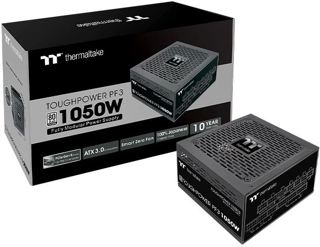 Блок питания Thermaltake ATX 1050W Toughpower PF3 Gen.5 80+ platinum 24pin APFC 120mm fan 12xSATA Cab Manag RTL