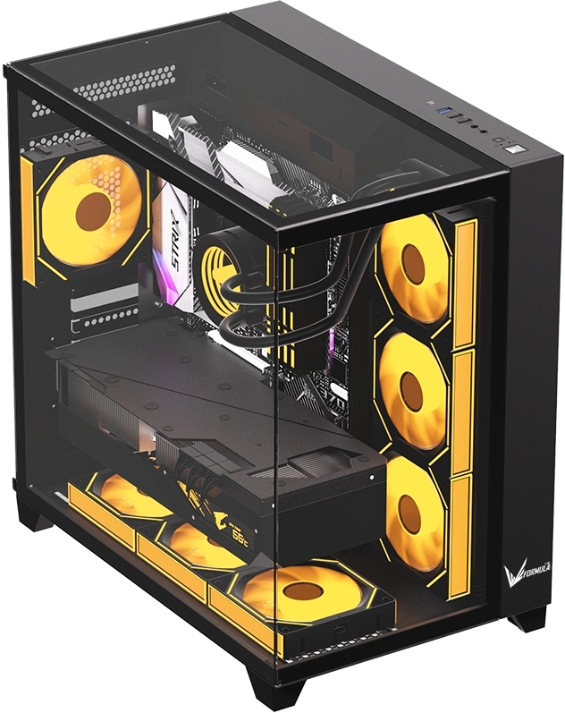 Корпус Formula Crystal Z9 FLOE черный без БП ATX 2xUSB3.0 audio bott PSU