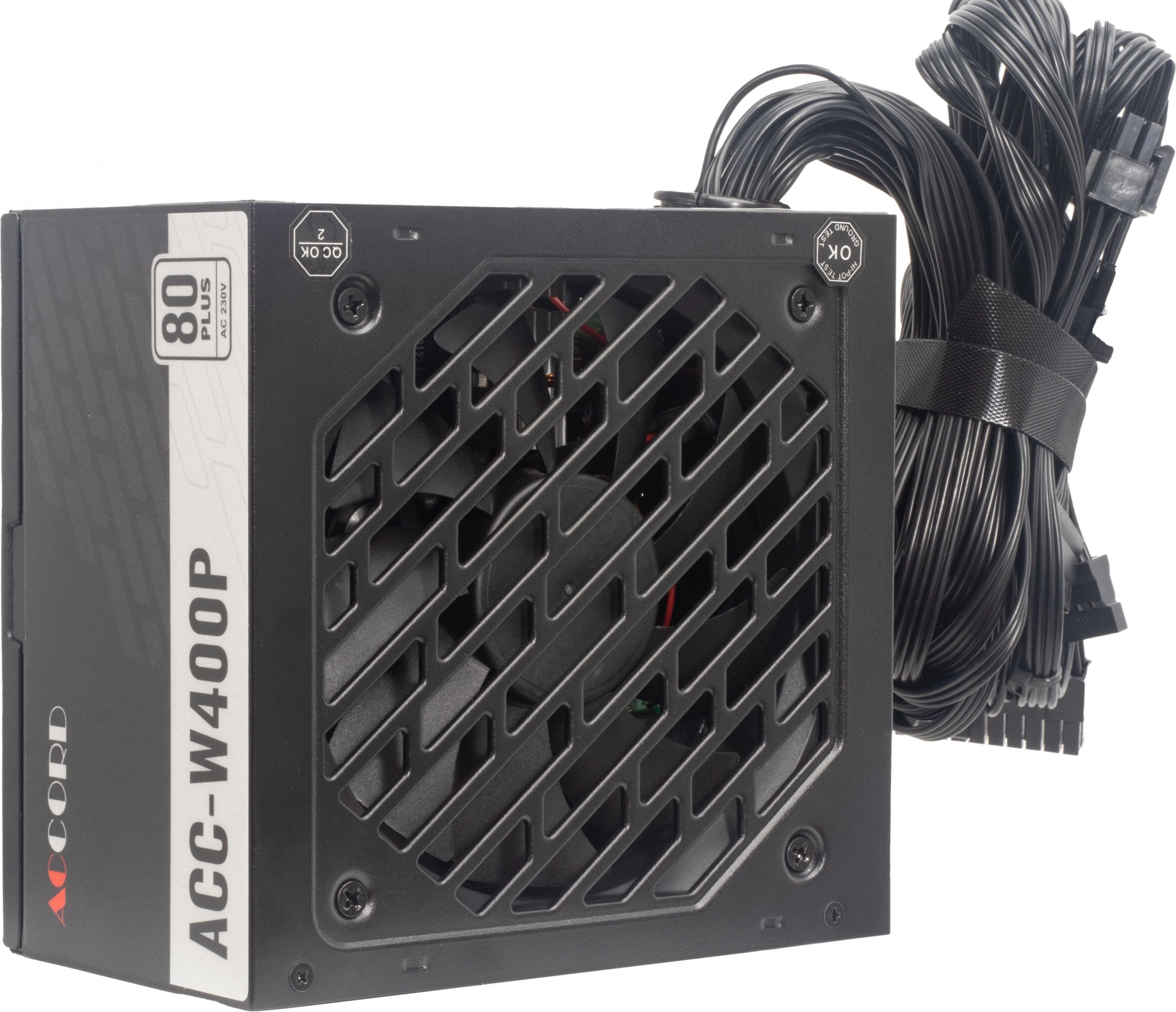 Блок питания Accord ATX 400W ACC-W400P 80+ white (20+4pin) APFC 120mm fan 6xSATA RTL