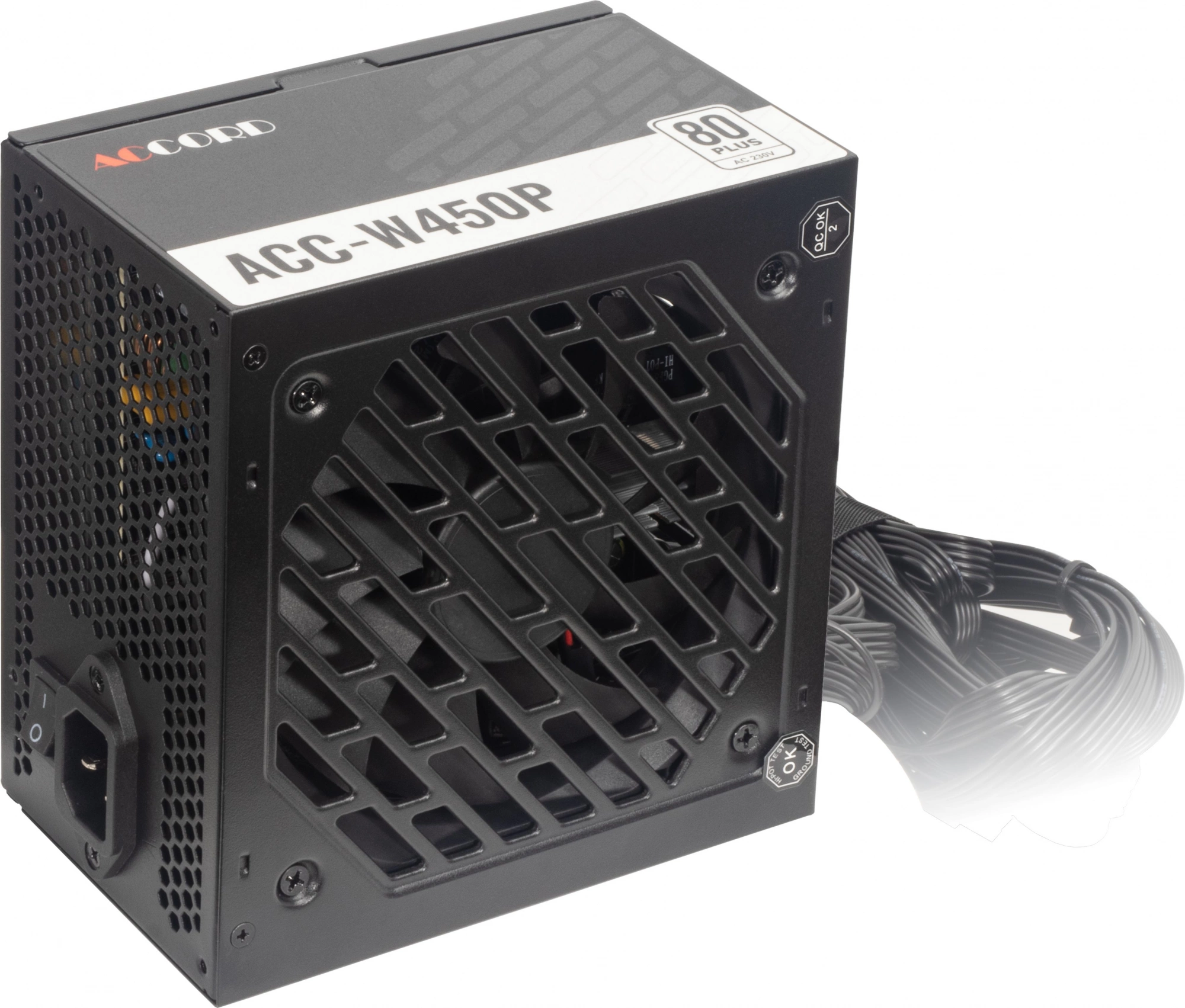 Блок питания Accord ATX 450W ACC-W450P 80+ white (20+4pin) APFC 120mm fan 6xSATA RTL