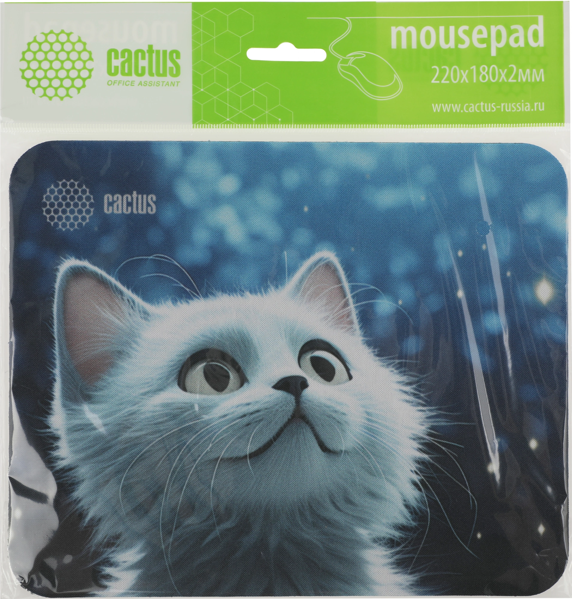 Коврик для мыши Cactus White Cat 220x180x2мм (CS-MP-P06XS)