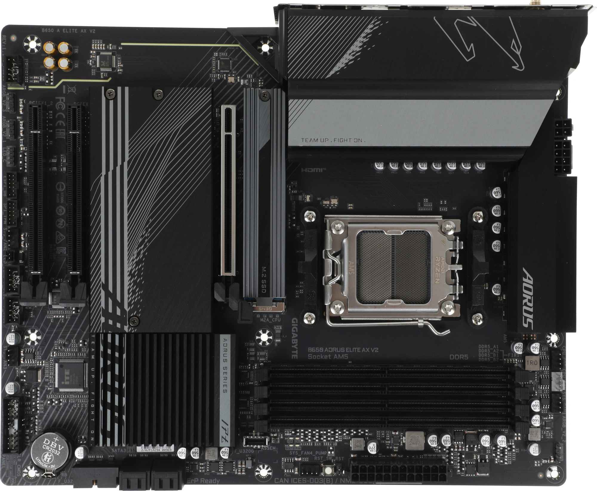 Материнская плата Gigabyte B650 AORUS ELITE AX V2 Socket AM5 AMD B650 4xDDR5 ATX AC`97 8ch(7.1) 2.5Gg RAID+HDMI+DP