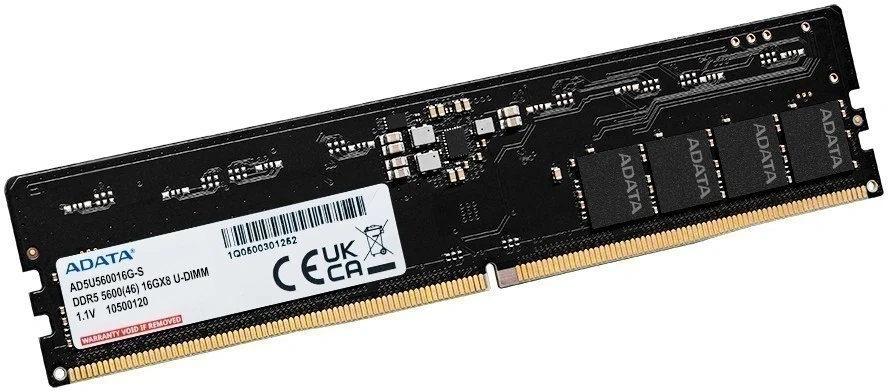 Память DDR5 8GB 5600MHz A-Data AD5U56008G-S RTL PC5-44800 CL46 DIMM 288-pin 1.1В single rank Ret