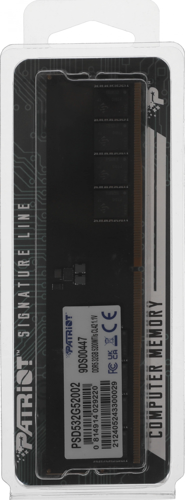 Память DDR5 32GB 5200MHz Patriot PSD532G52002 Signature RTL PC5-41600 CL42 DIMM 288-pin 1.1В single rank Ret