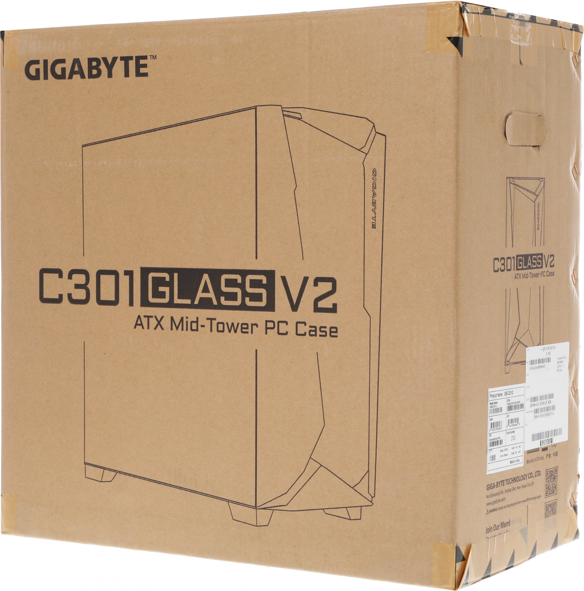Корпус Gigabyte GB-C301G черный без БП ATX 3x120mm 5x140mm 2xUSB3.0 audio bott PSU