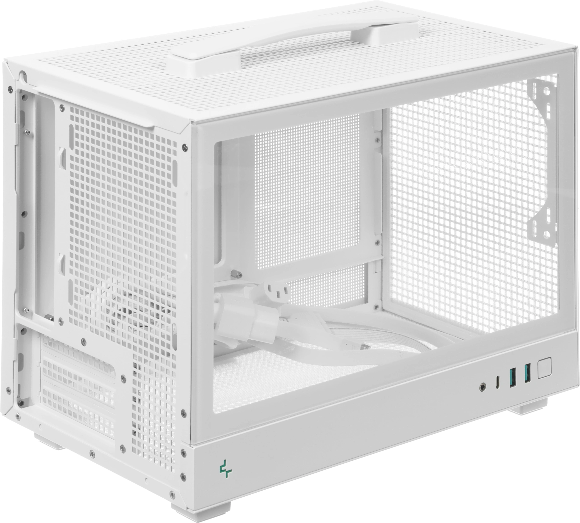 Корпус Deepcool CH160 белый без БП miniITX 7x120mm 1xUSB3.0 audio bott PSU