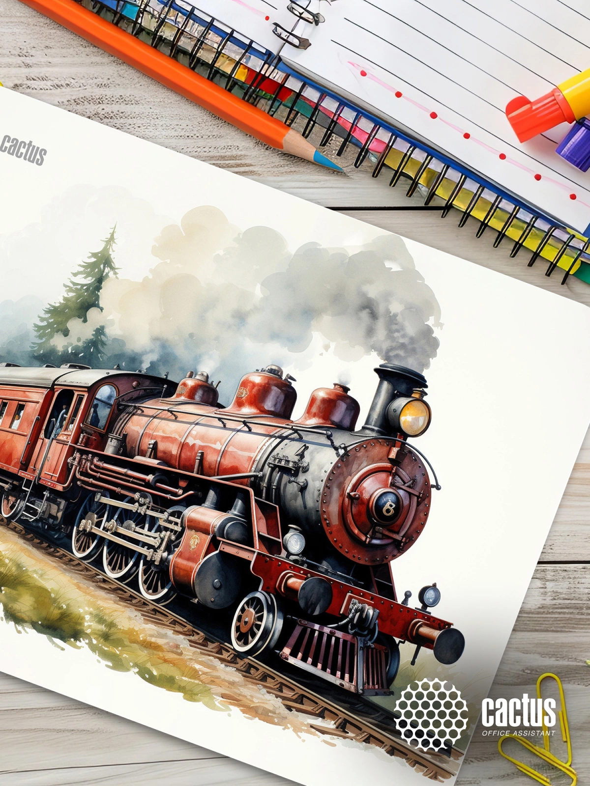 Коврик для мыши Cactus Locomotive рисунок 400x300x3мм (CS-MP-PRO17XL)