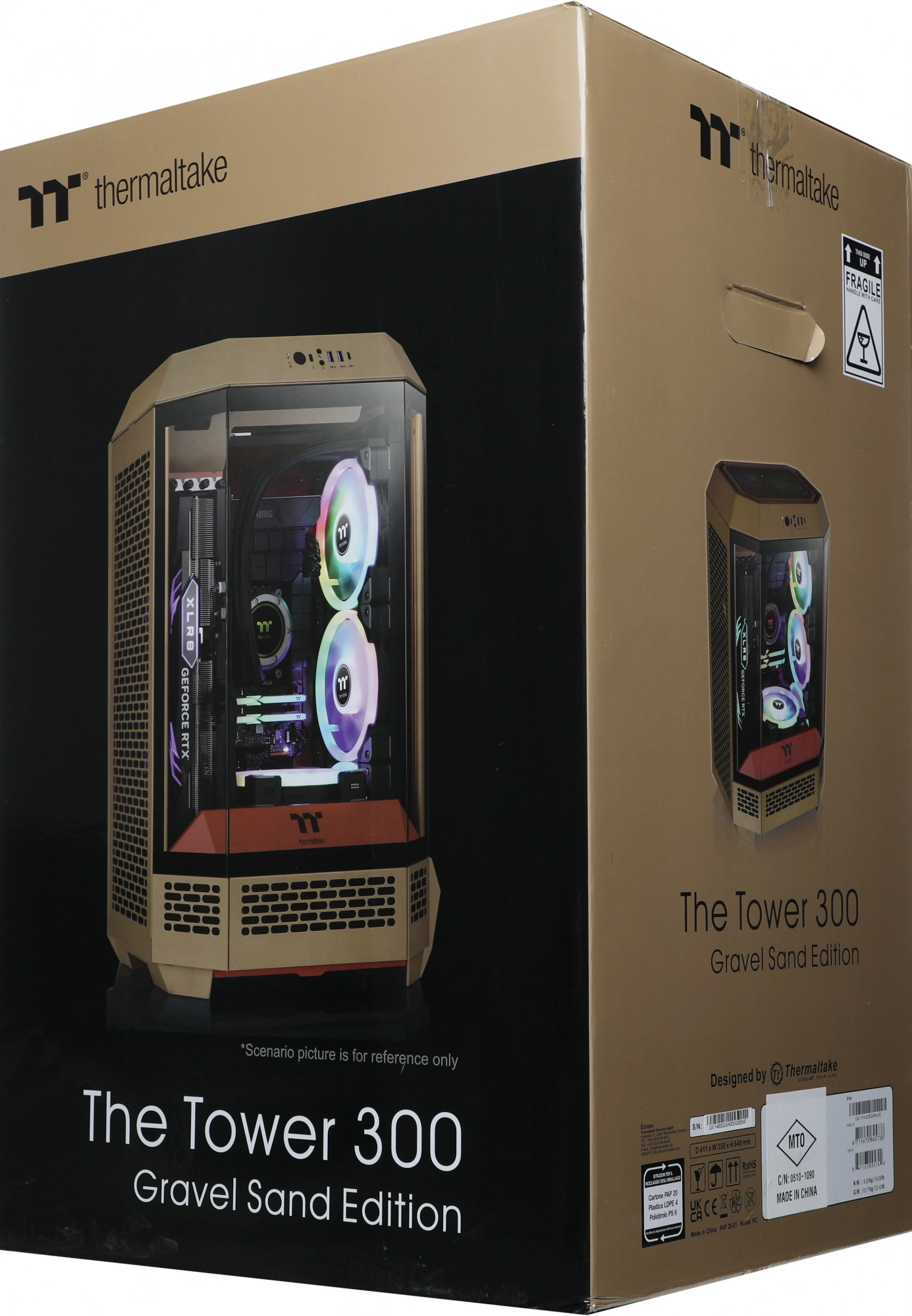 Корпус Thermaltake The Tower 300 Gravel Send коричневый без БП mATX 8x120mm 6x140mm 2xUSB3.0 audio bott PSU