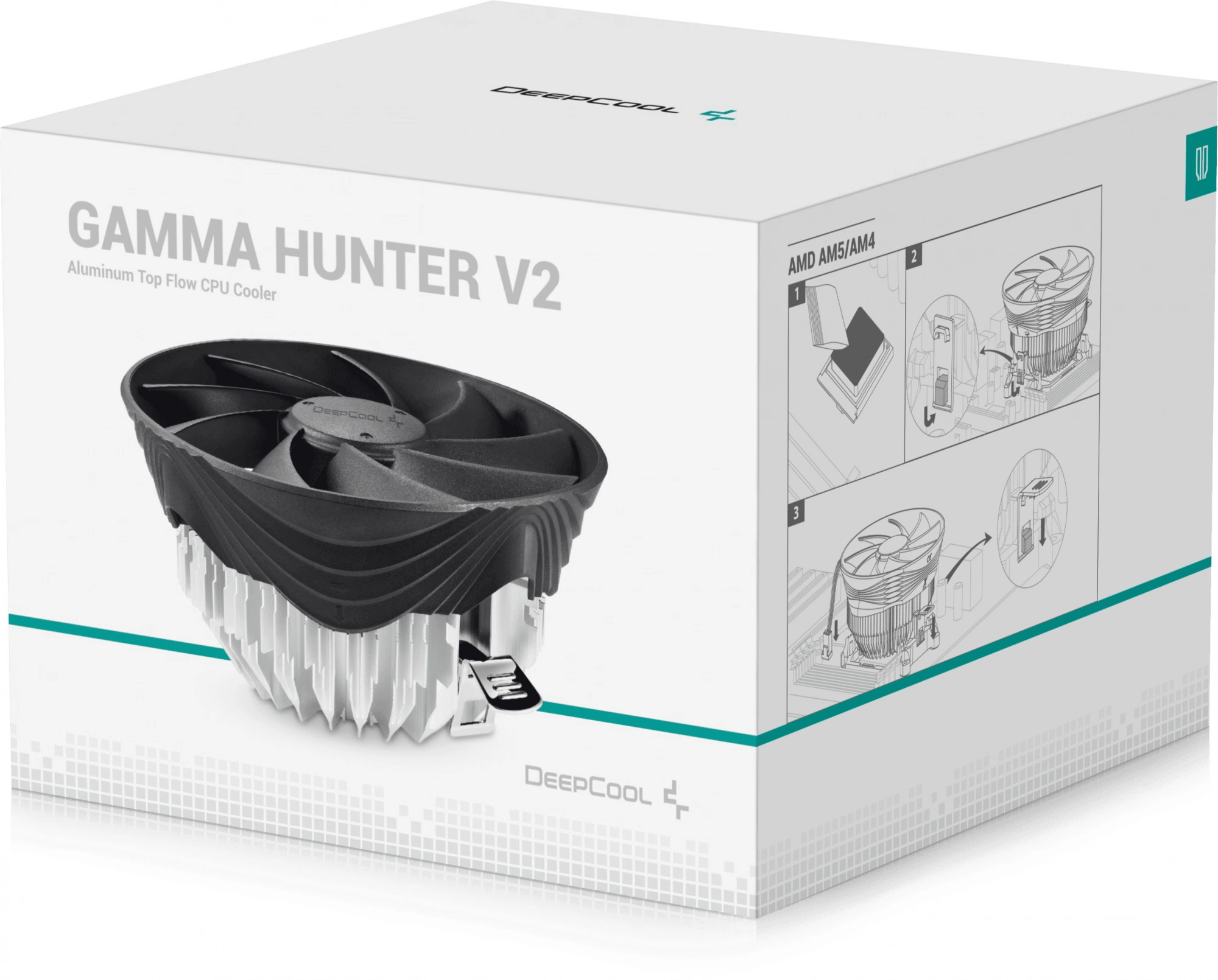 Устройство охлаждения(кулер) Deepcool Gamma Hunter V2 Soc-AM5/AM4/1200/1700/1851 черный 3-pin 21dB Al 95W 252gr Ret (G-U-HUNTER-ARNNNN-G-1)
