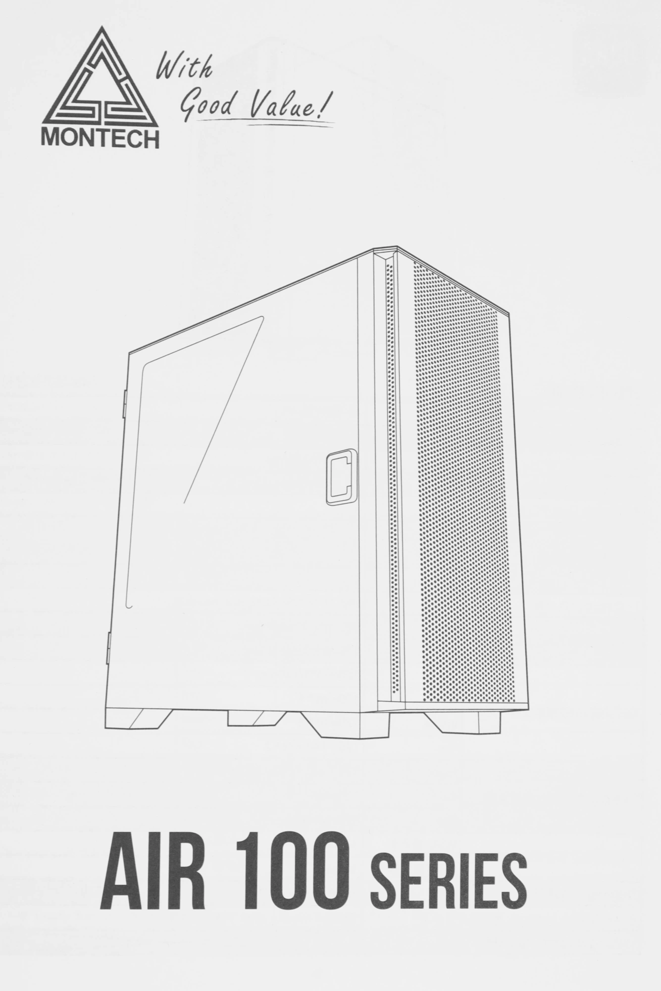 Корпус Montech Air 100 Lite белый без БП mATX 6x120mm 4x140mm 1xUSB2.0 2xUSB3.0 audio bott PSU