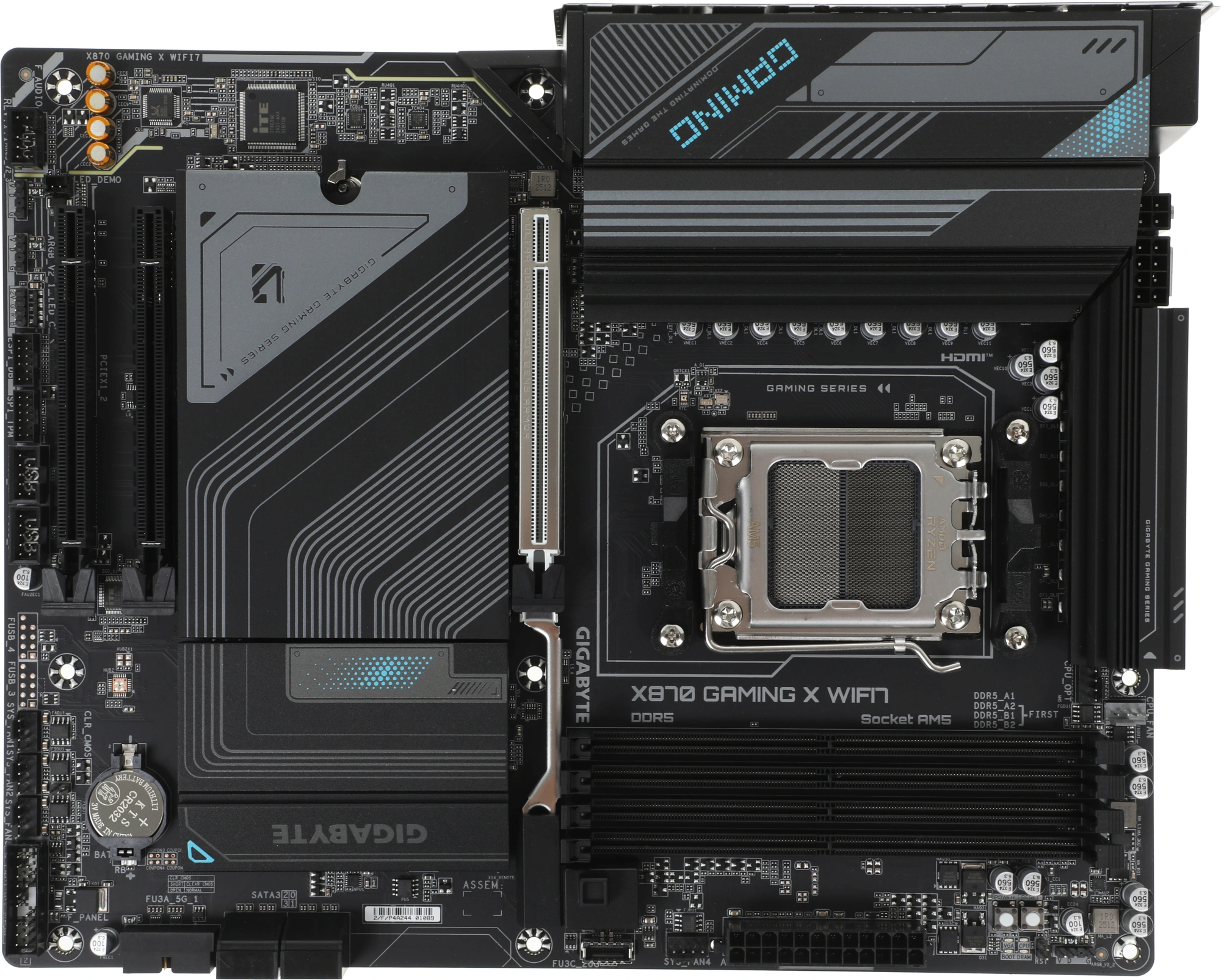 Материнская плата Gigabyte X870 GAMING X WIFI7 Socket AM5 AMD X870 4xDDR5 ATX AC`97 8ch(7.1) 2.5Gg RAID+HDMI