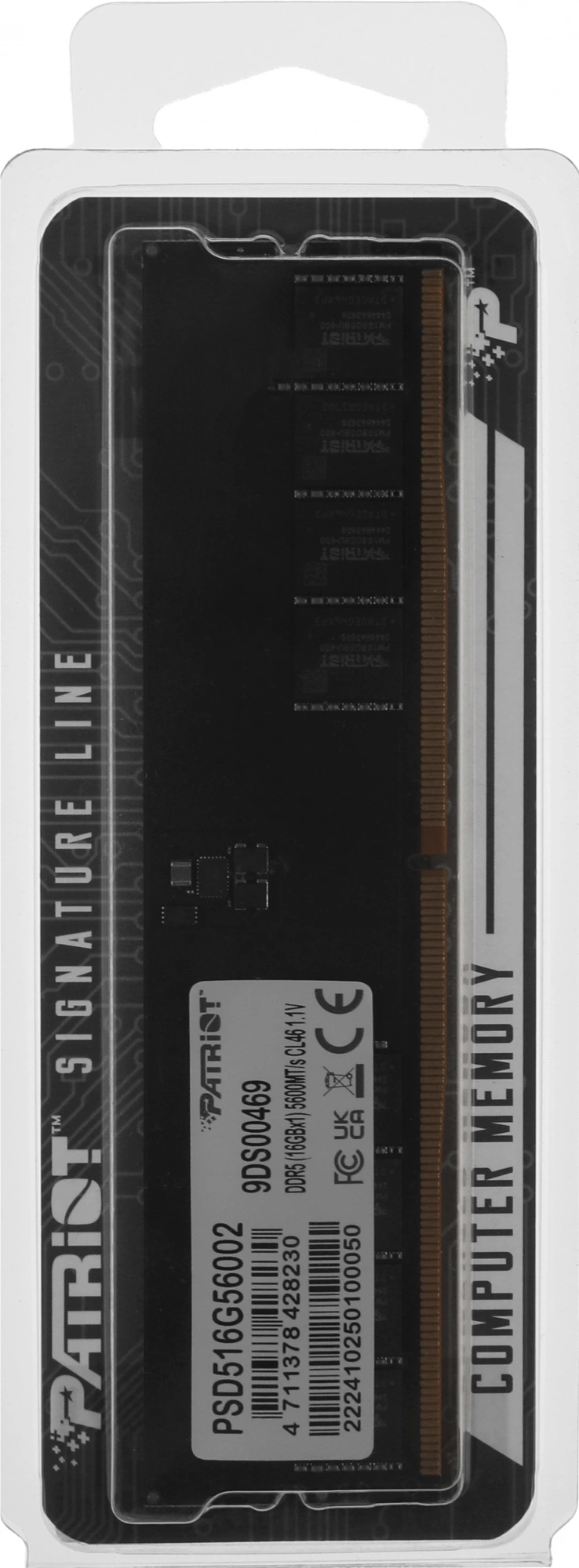 Память DDR5 16GB 5600MHz Patriot PSD516G56002 Signature RTL PC5-44800 CL46 DIMM 288-pin 1.1В single rank Ret