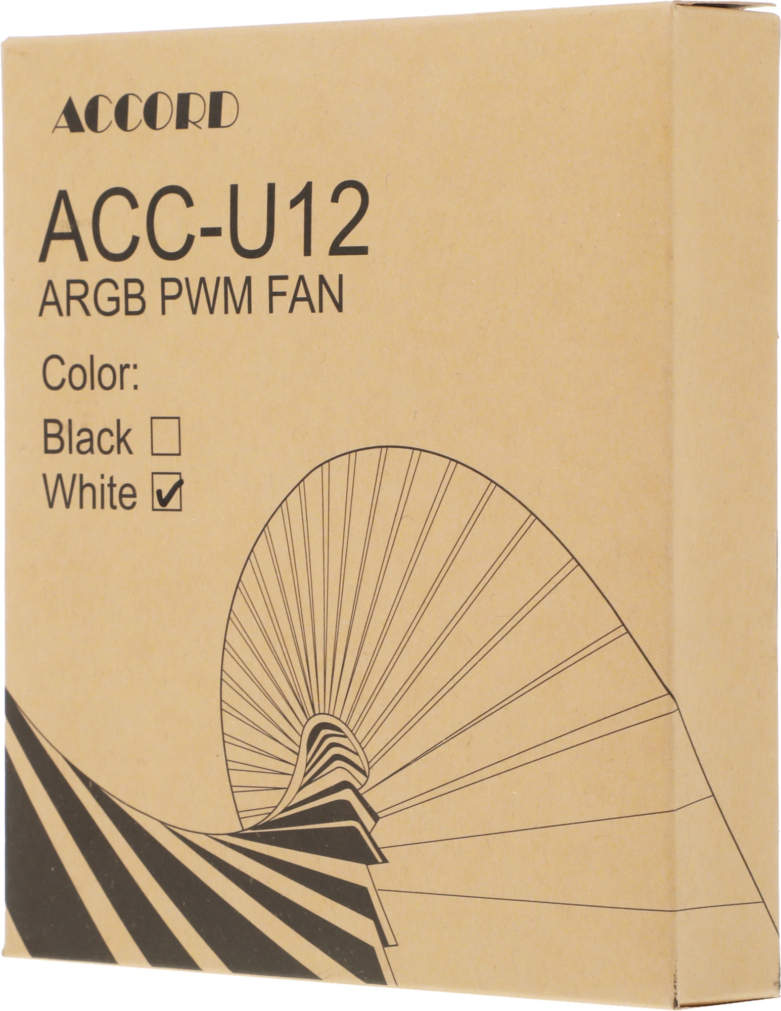 Вентилятор для корпуса Accord ACC-U12 ARGB 120х120x25 белый 4-pin 18.3дБ (ACC-U12 ARGB WHITE) brown box