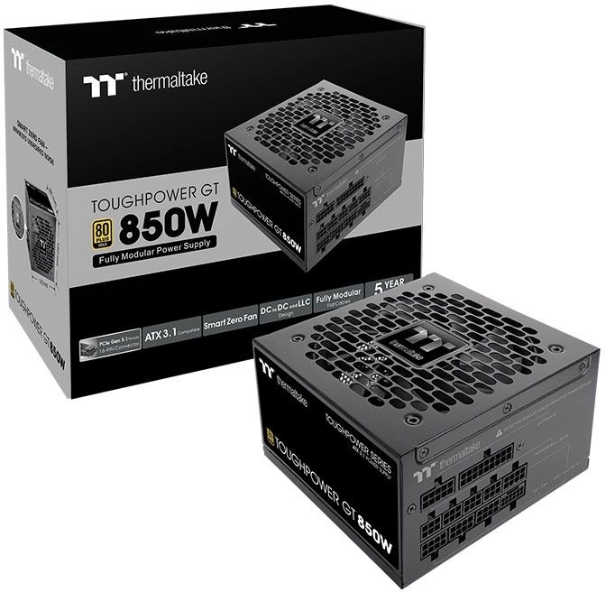 Блок питания Thermaltake ATX 850W Toughpower GT Gen.5 80+ gold (20+4pin) APFC 140mm fan 6xSATA Cab Manag RTL