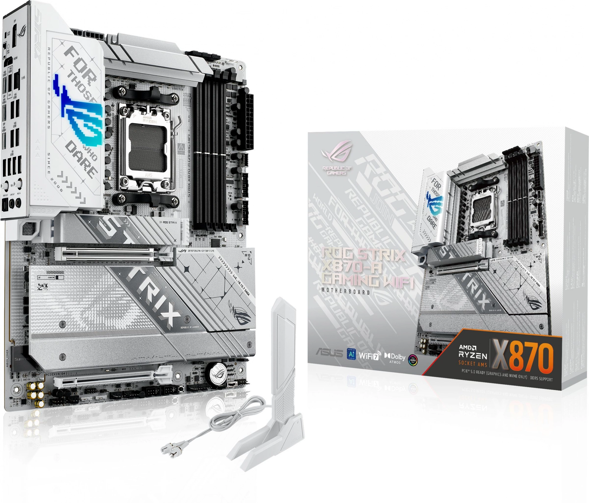 Материнская плата Asus ROG STRIX X870-A GAMING WIFI Socket AM5 AMD X870 4xDDR5 ATX AC`97 8ch(7.1) 2.5Gg RAID+HDMI+DP