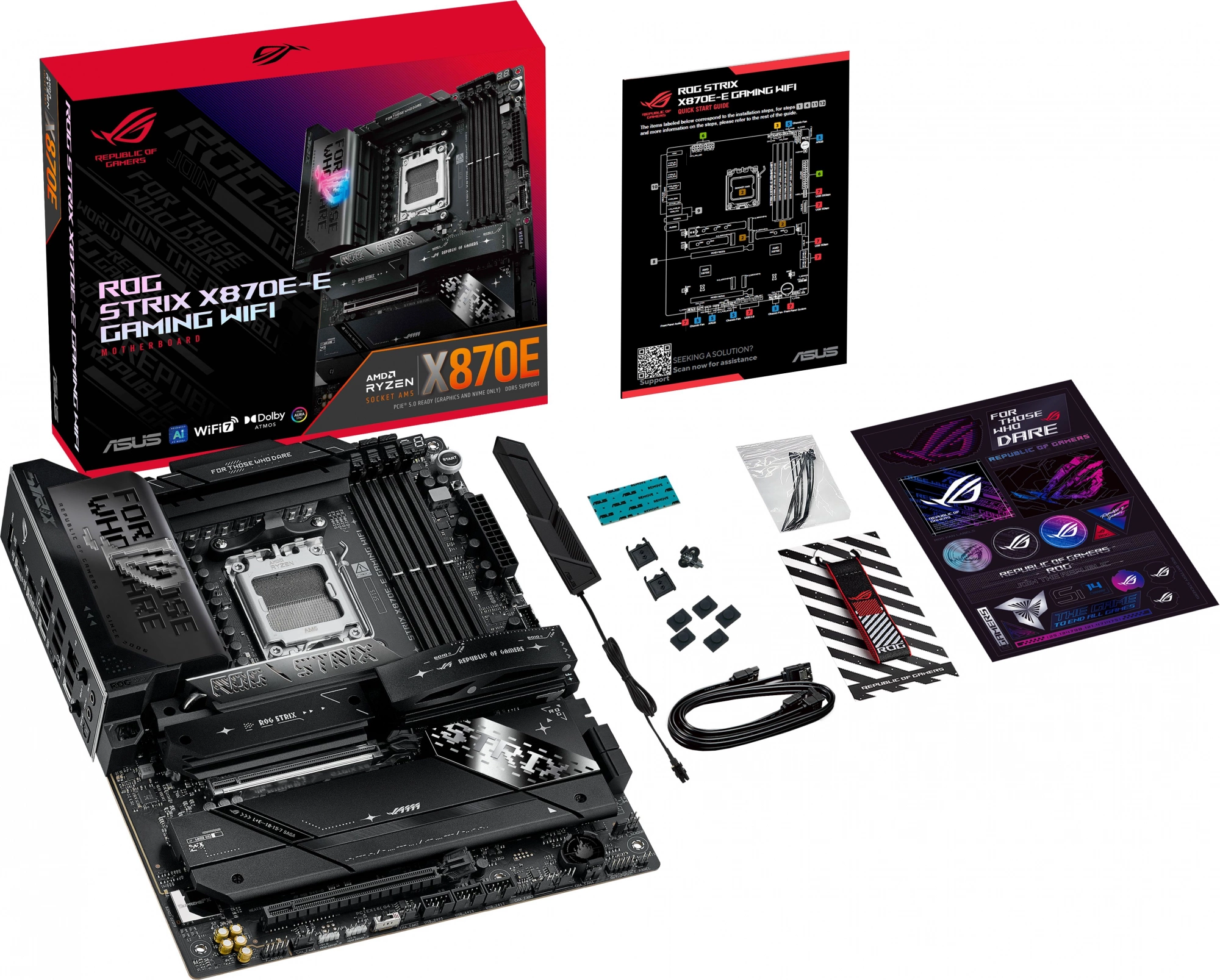 Материнская плата Asus ROG STRIX X870E-E GAMING WIFI Socket AM5 AMD X870E 4xDDR5 ATX AC`97 8ch(7.1) 5Gigabit RAID+HDMI