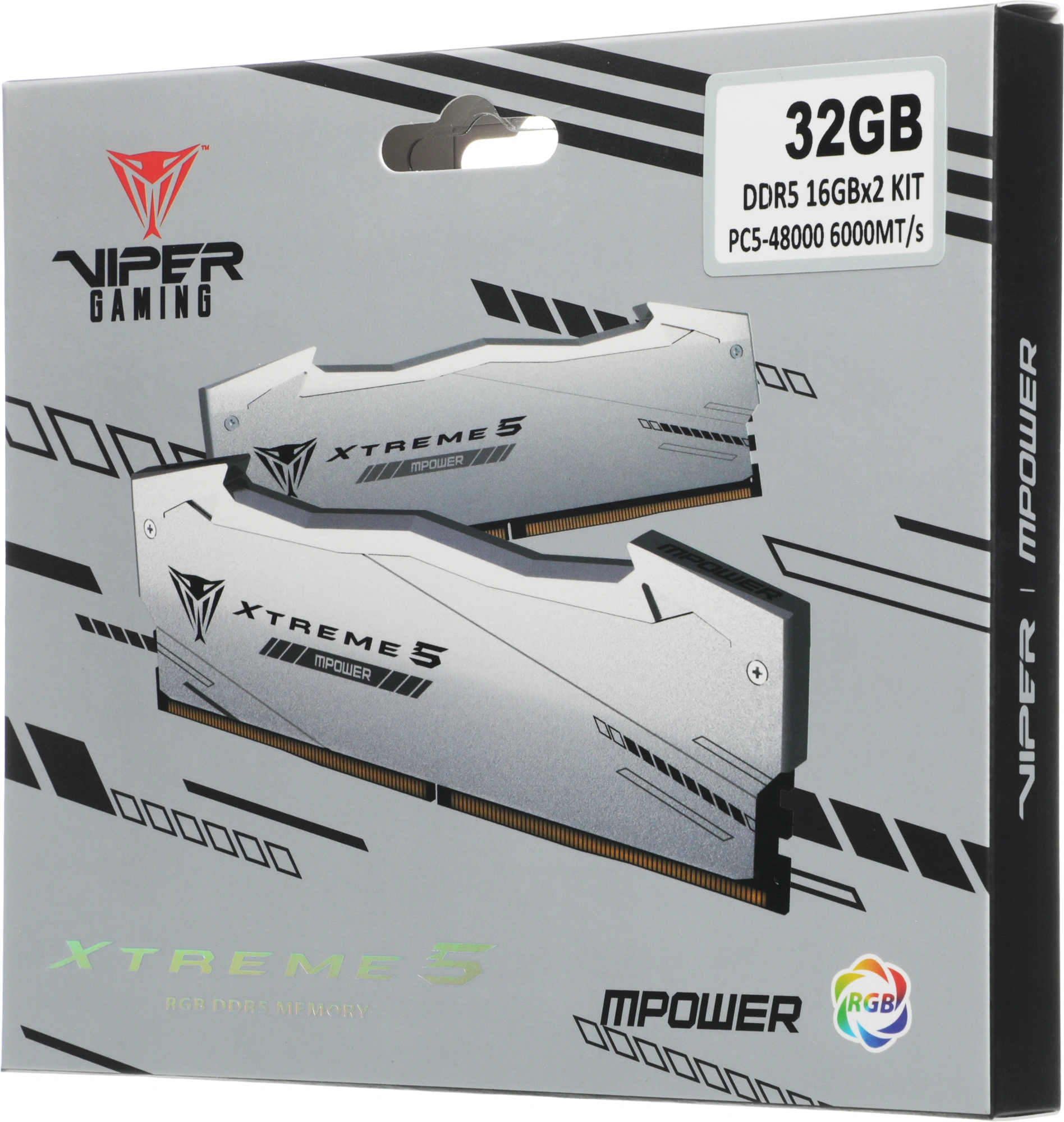 Память DDR5 2x16GB 6000MHz Patriot PVXR532G60C30KM Viper Xtreme 5 RGB RTL Gaming PC5-48000 CL30 DIMM 288-pin 1.35В с радиатором Ret