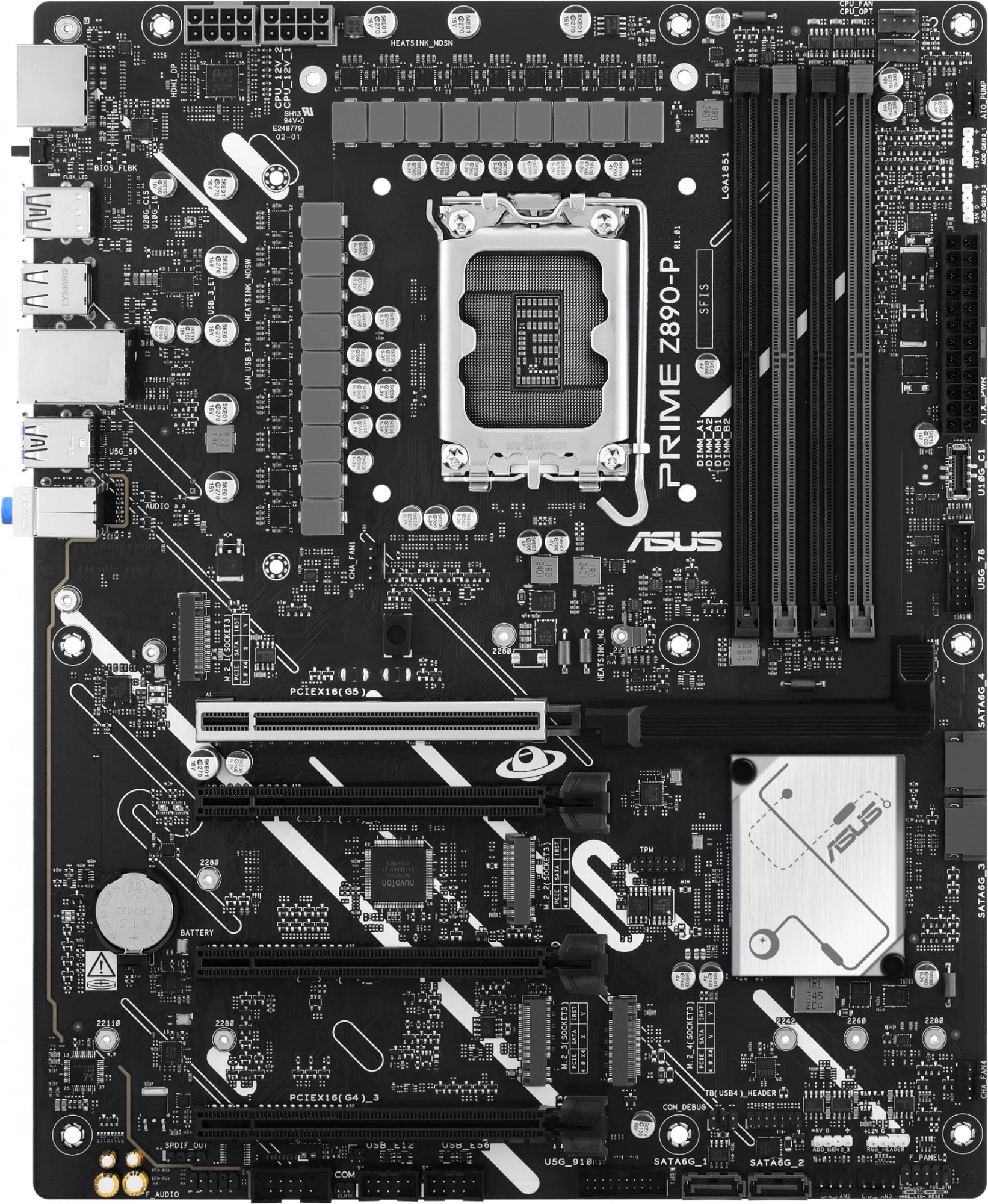 Материнская плата Asus PRIME Z890-P Soc-1851 Intel Z890 4xDDR5 ATX AC`97 8ch(7.1) 2.5Gg RAID+HDMI+DP