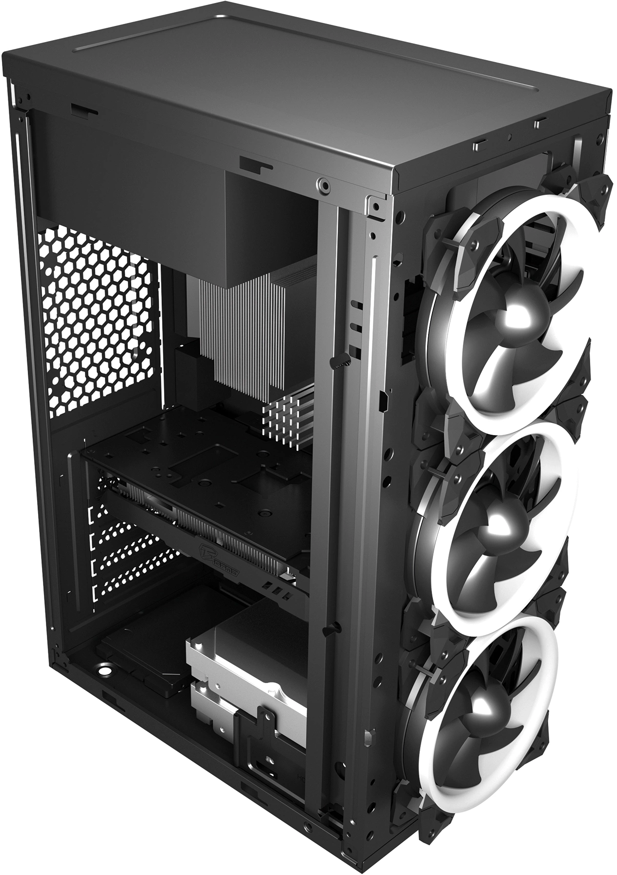 Корпус KingPrice KPCC-MD203 черный без БП ATX 1x80mm 3x120mm 2xUSB2.0 audio