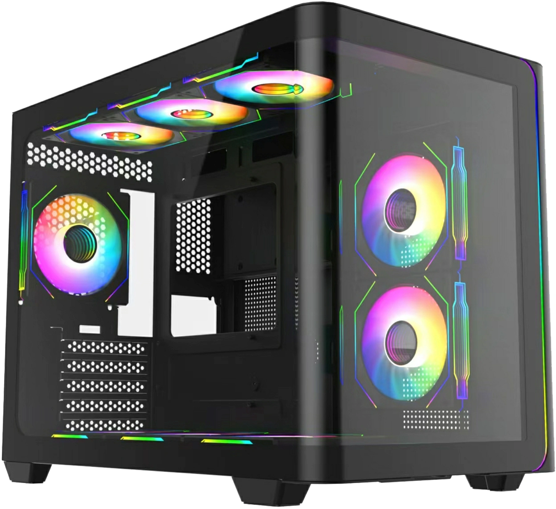 Корпус Bloody BD-CC112 черный без БП mATX 9x120mm 2xUSB3.0 audio bott PSU